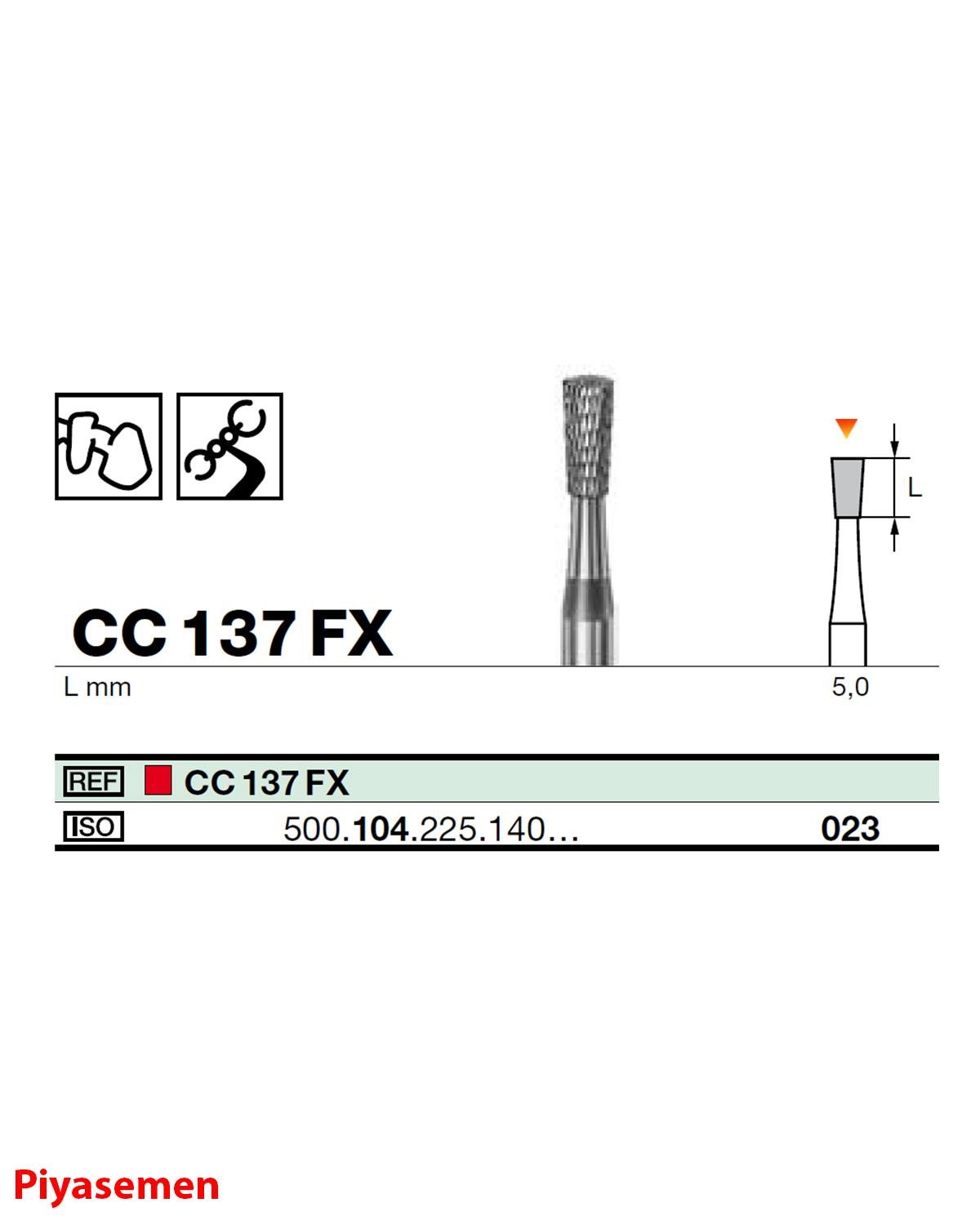HBCC137 Piyesemen Tungsten Karbit Ters Konik, Laboratuvar Frez