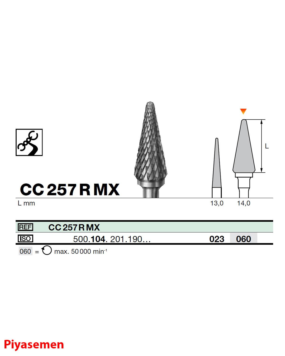 HBCC257 Piyesemen Tungsten Karbit Yuvarlak Bitim Konik, Laboratuvar Frez