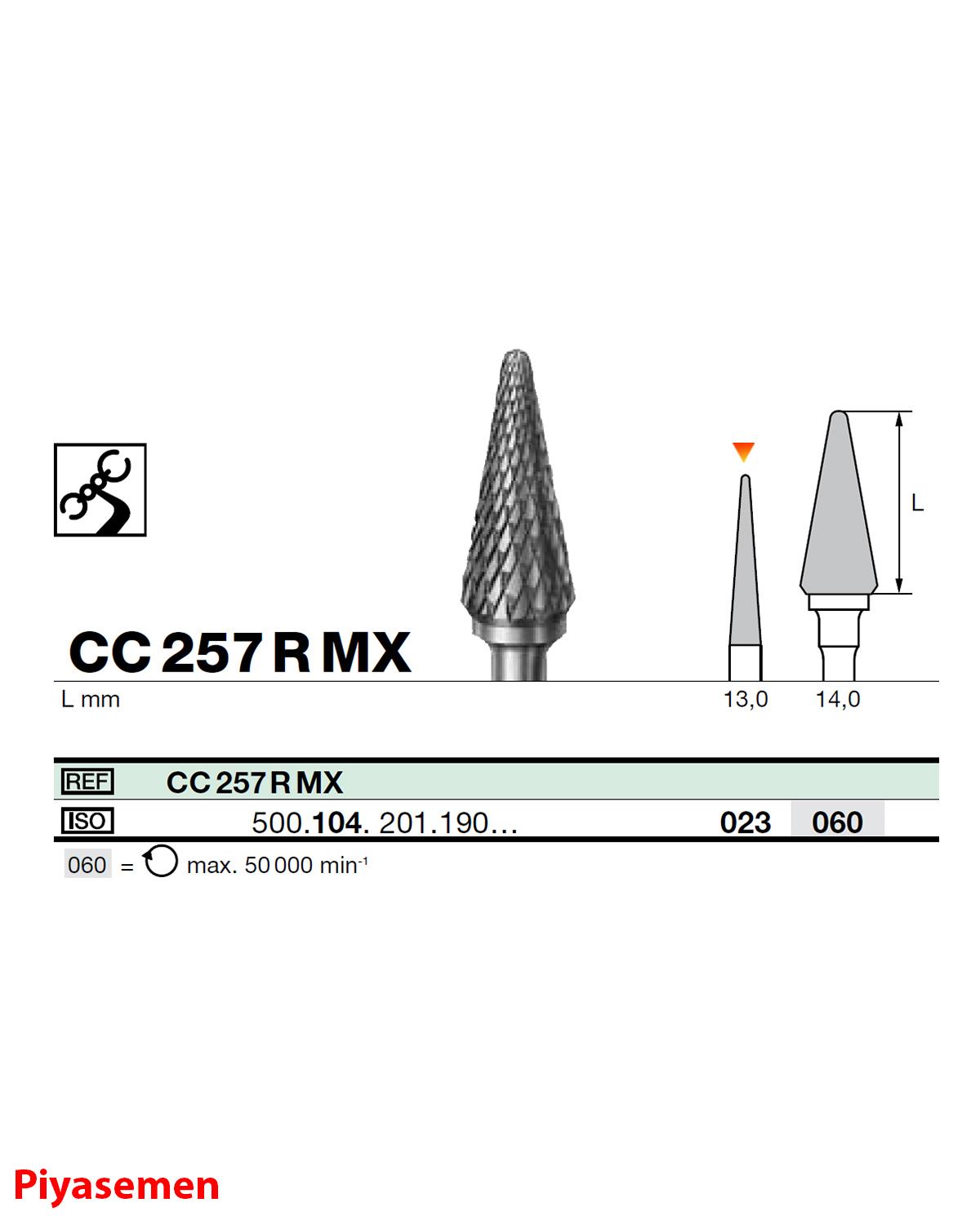 HBCC257 Piyesemen Tungsten Karbit Yuvarlak Bitim Konik, Laboratuvar Frez
