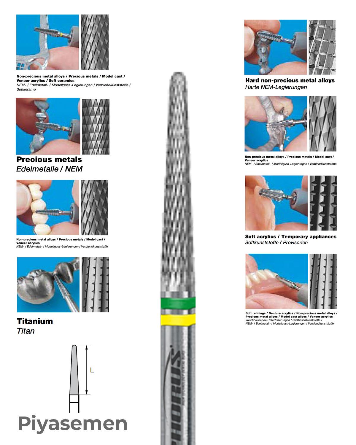 HBCC261 Piyesemen Tungsten Karbit Yuvarlak Bitim Konik, Laboratuvar Frez