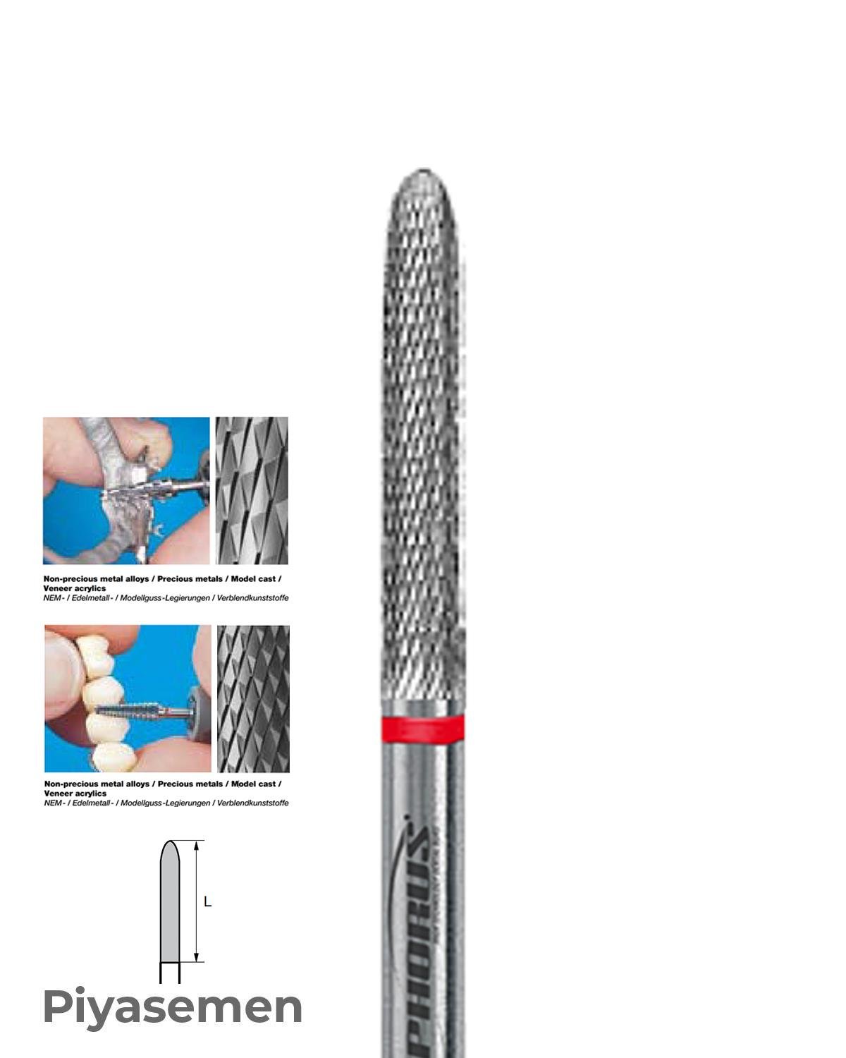 HBCC295 Piyesemen Tungsten Karbit Konik Uçlu Silindir, Laboratuvar Frez