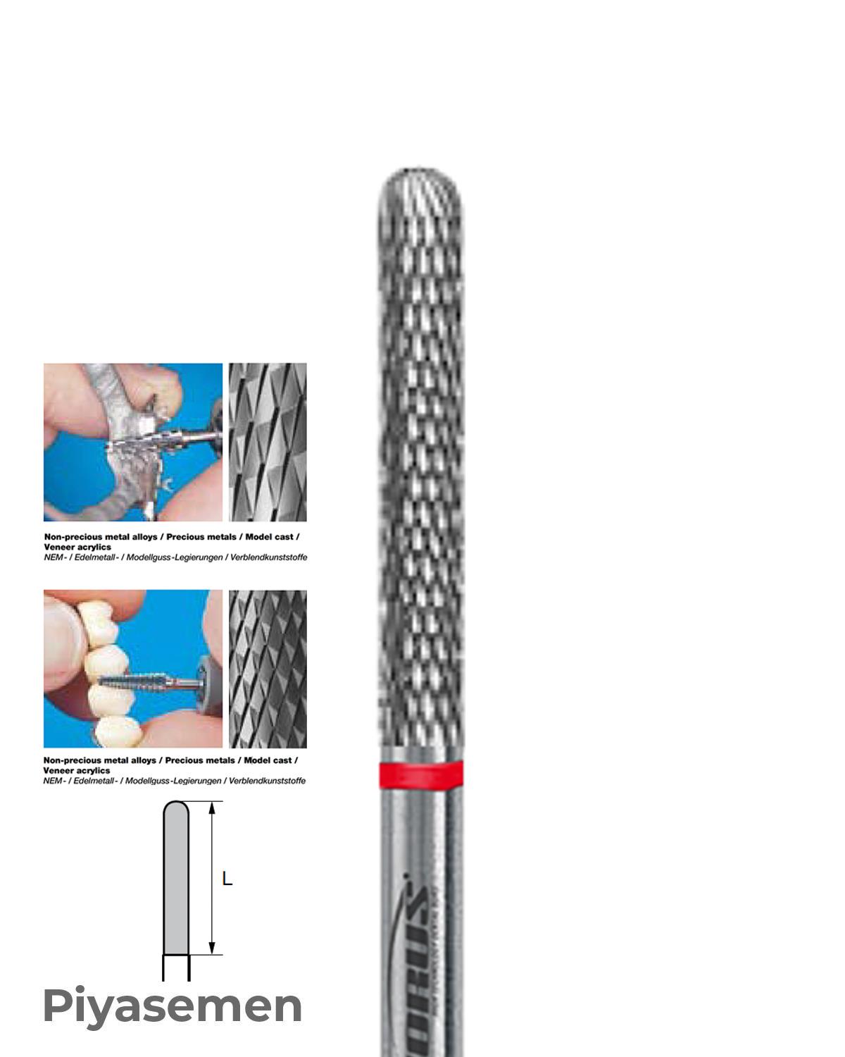 HBCC364 Piyesemen Tungsten Karbit Yuvarlak Bitim Silindir, Laboratuvar Frez