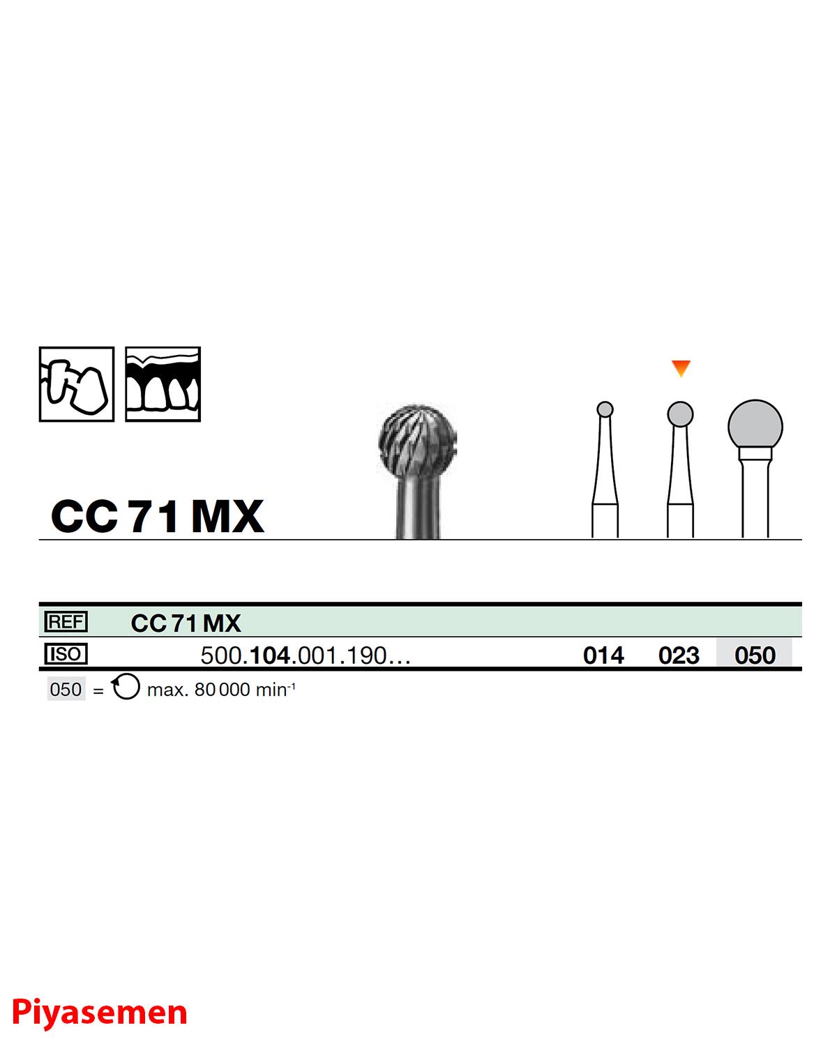 HBCC71 Piyesemen Tungsten Karbit Top baş, Rond, Laboratuvar Frez