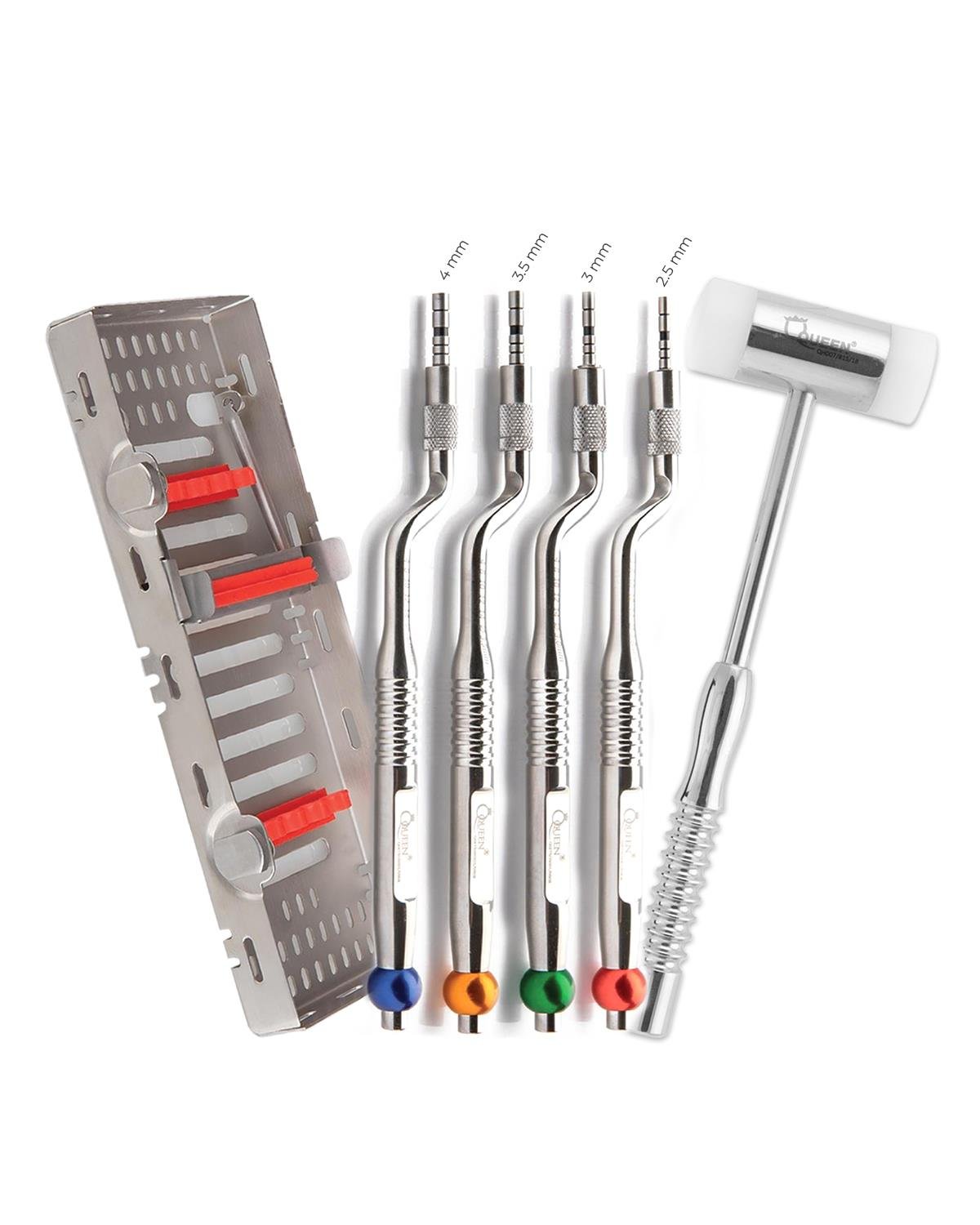 İç Bükey L açılı Osteotom 2.5/3/3.5/4mm 17cm 5 Ad./Kaset (Çekiçli)