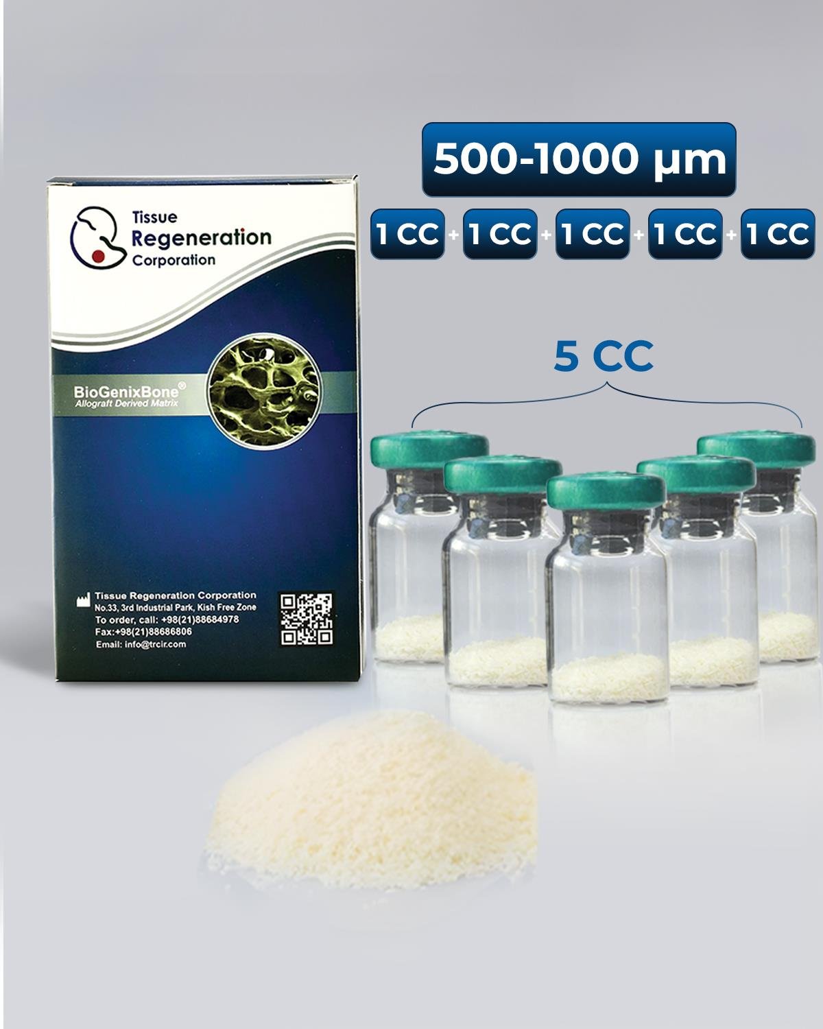 İnsan Kaynaklı Greft (Kemik Tozu) ,500-1000µm , 1 cc+1 cc+1 cc+1 cc+1 cc