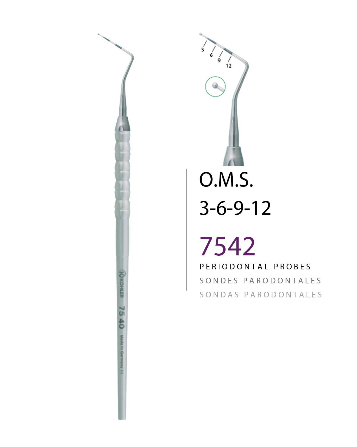 Periodontal Sond O.M.S. 3-6-9-12 15,5cm