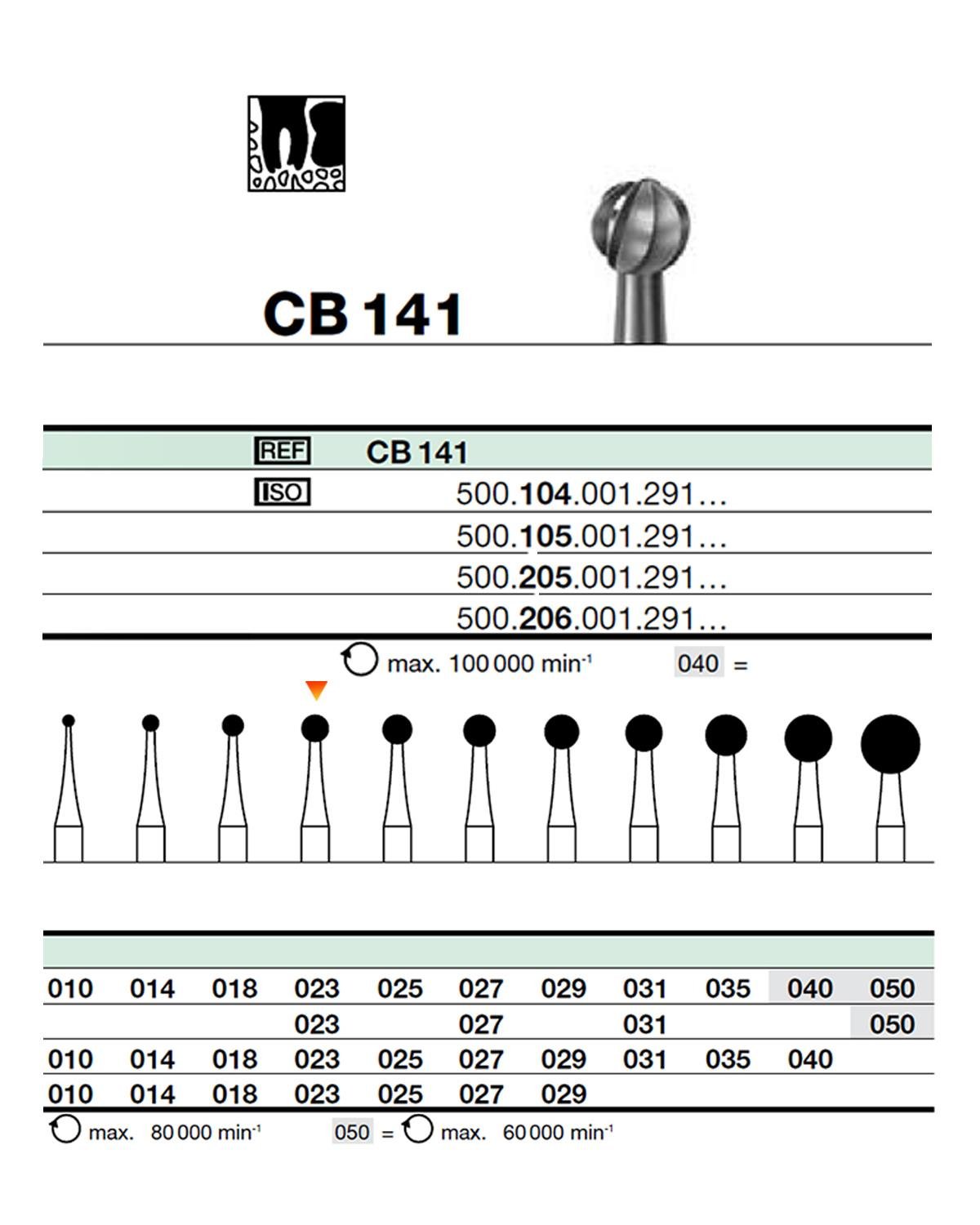 RBCB141 Anguldurva Tungsten Karbit Top baş, Rond Cerrahi Kemik Kesici Frez