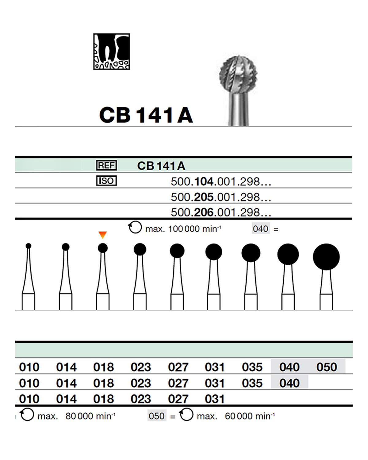 RBCB141A Anguldurva Tungsten Karbit Top baş, Rond Cerrahi Kemik Kesici Frez