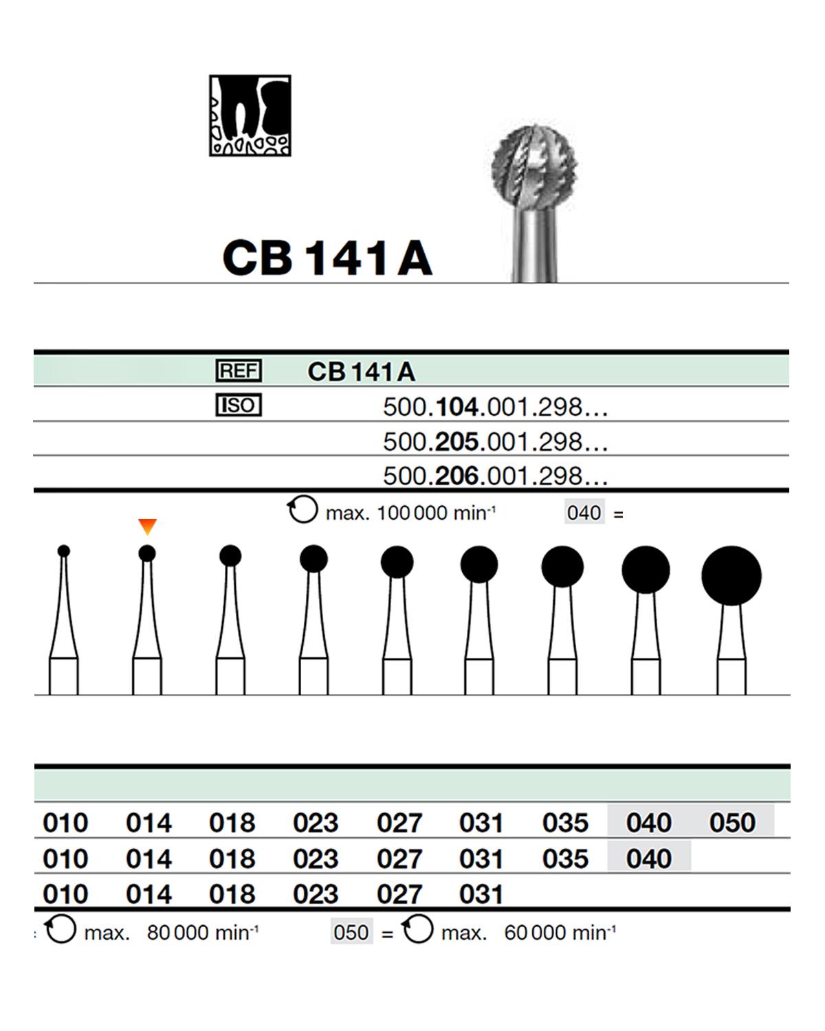RBCB141A Anguldurva Tungsten Karbit Top baş, Rond Cerrahi Kemik Kesici Frez