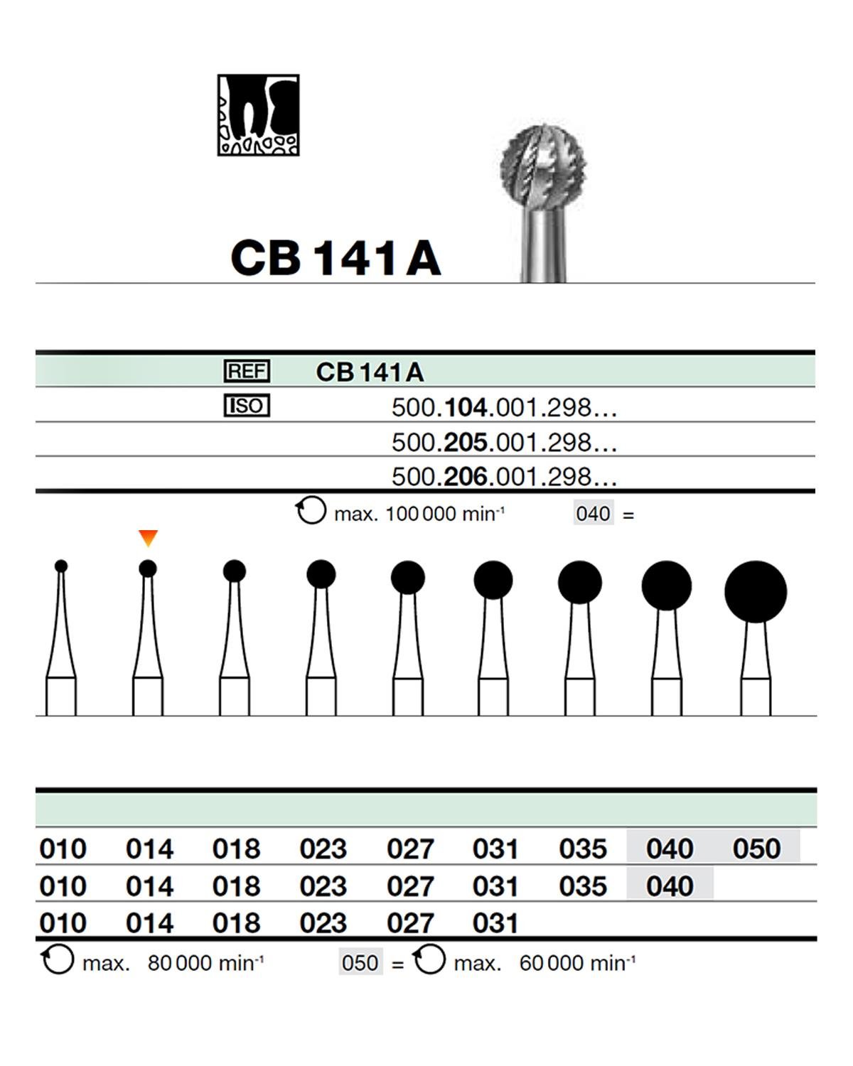 RBCB141AL Anguldurva Tungsten Karbit Top baş, Rond Cerrahi Kemik Kesici Frez