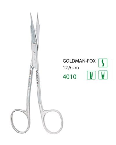 S Eğri Cerrahi Makas Goldmann-Fox 12,5cm