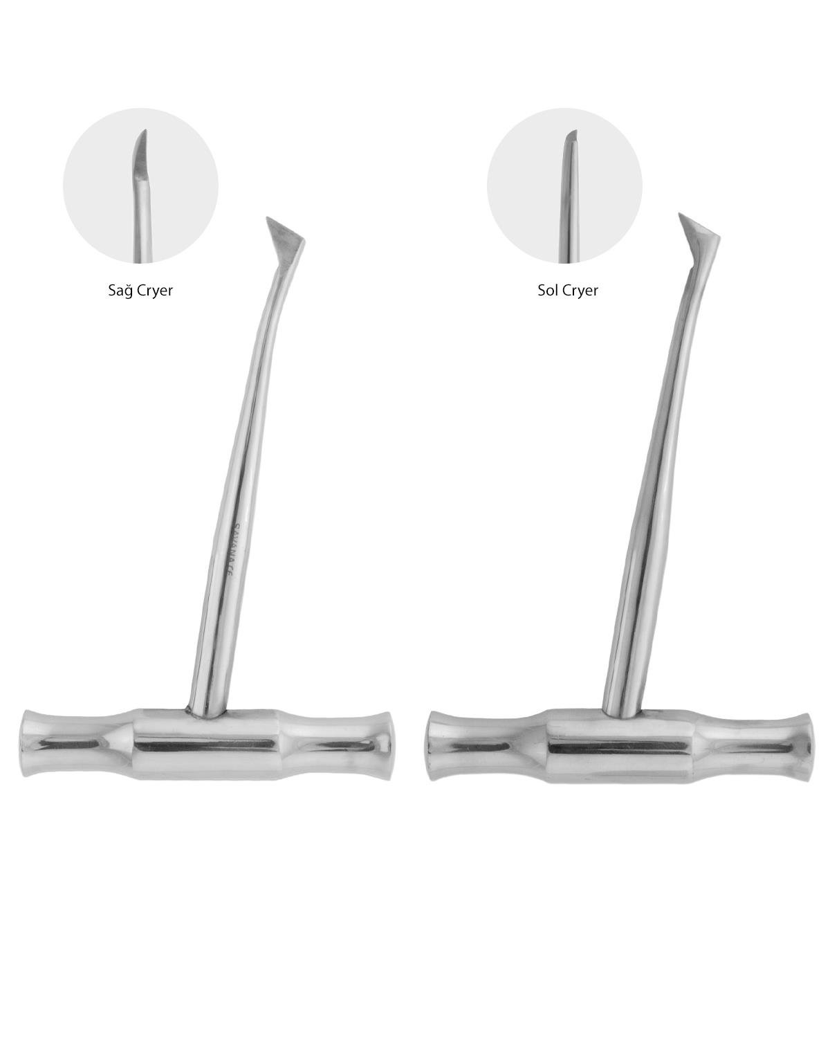 Sağ-Sol Cryer Elevatör Seti 8mm 12cm 2 Parça/Pkt