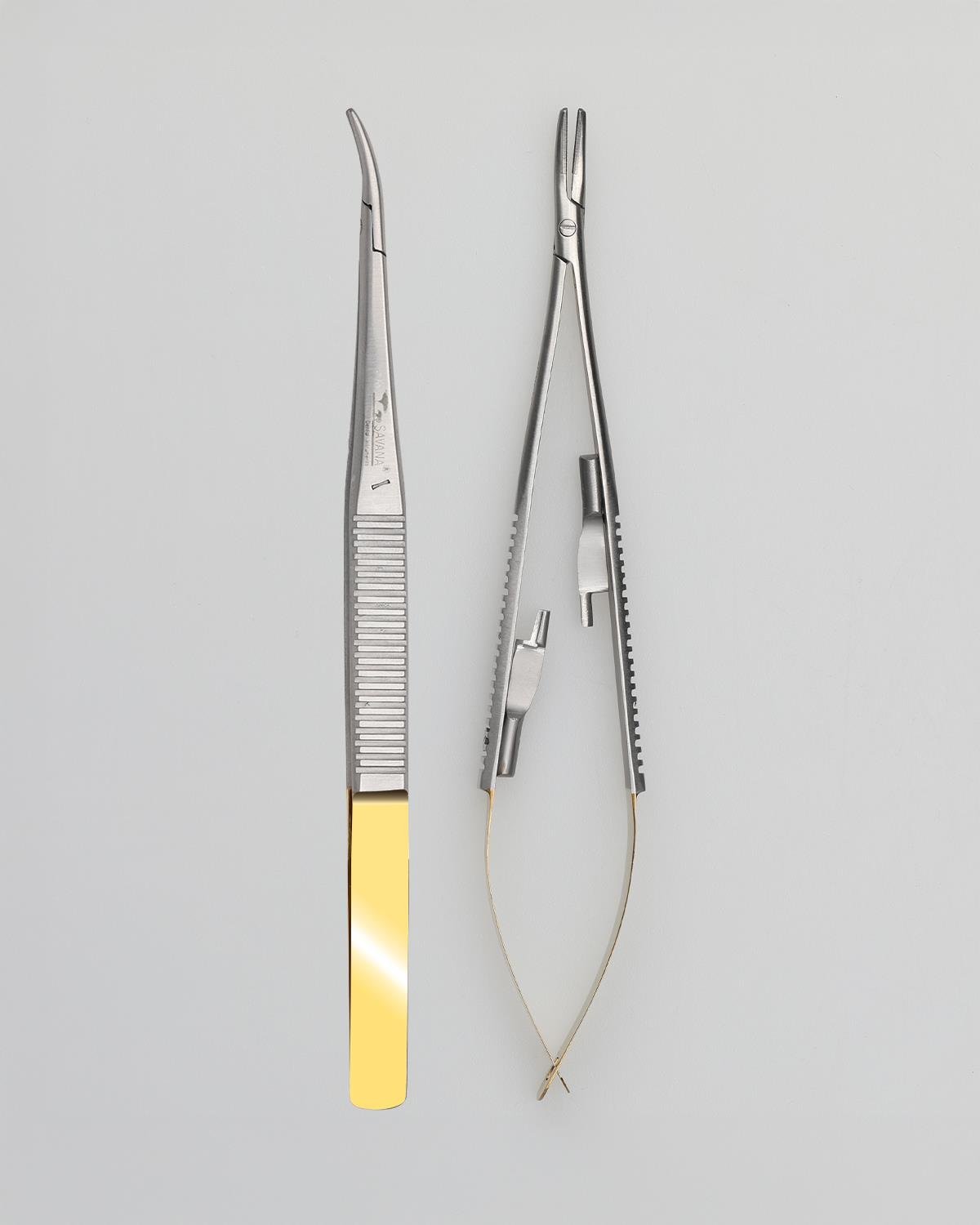 Savana TC Tungsten Carbide Eğri Mikro Portegü Castroviejo 14cm - SMICNHTC002