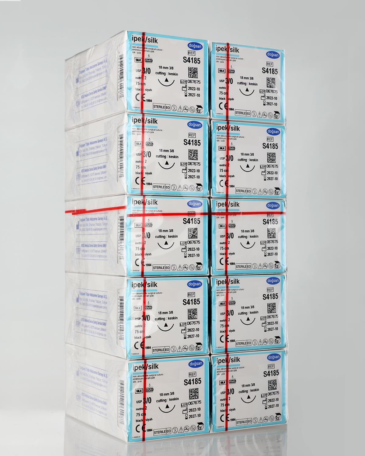 SET00060 İpek 3/0 18 3/8 Keskin (Δ) 75cm İpek Emilemeyen Sütür 10 Kt./Set