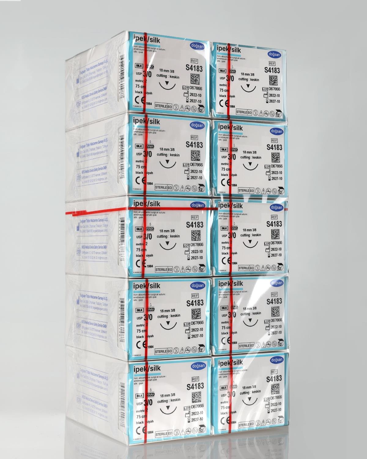 SET00064 İpek 3/0 18 3/8 Keskin (▼) 75cm İpek Emilemeyen Sütür 10 Kt./Set