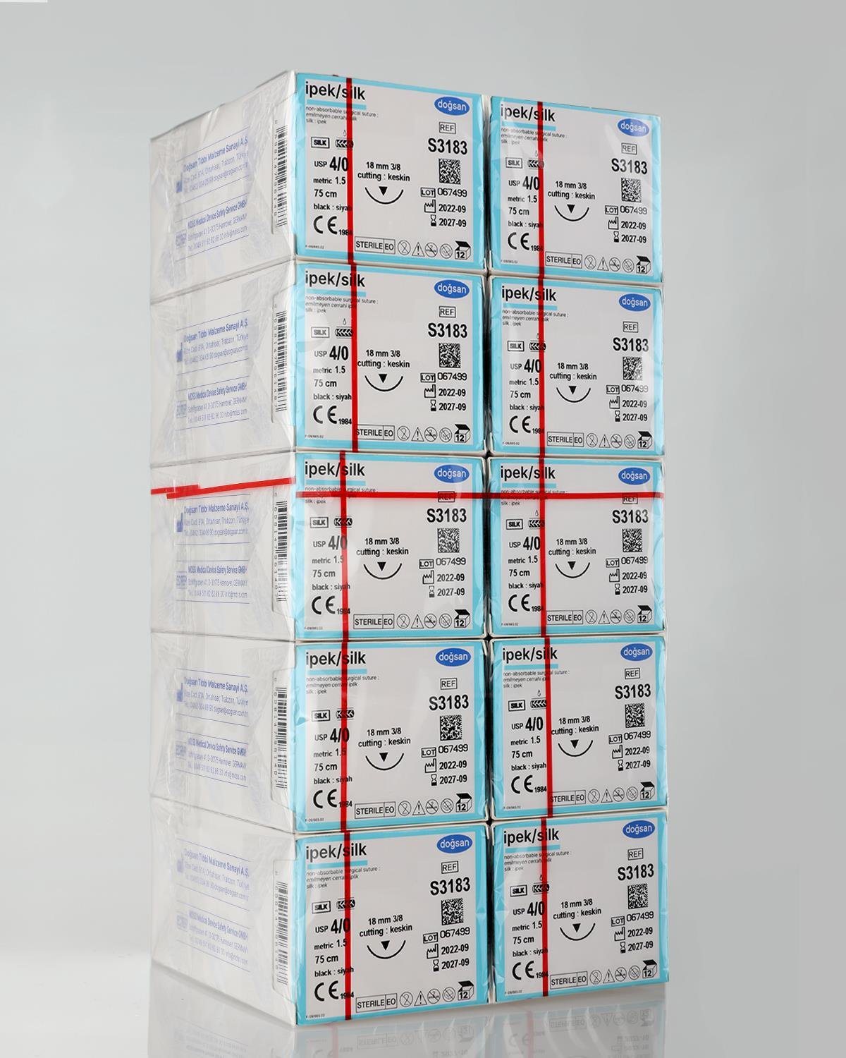 SET00065 İpek 4/0 18 3/8 Keskin (▼) 75cm İpek Emilemeyen Sütür 10 Kt./Set