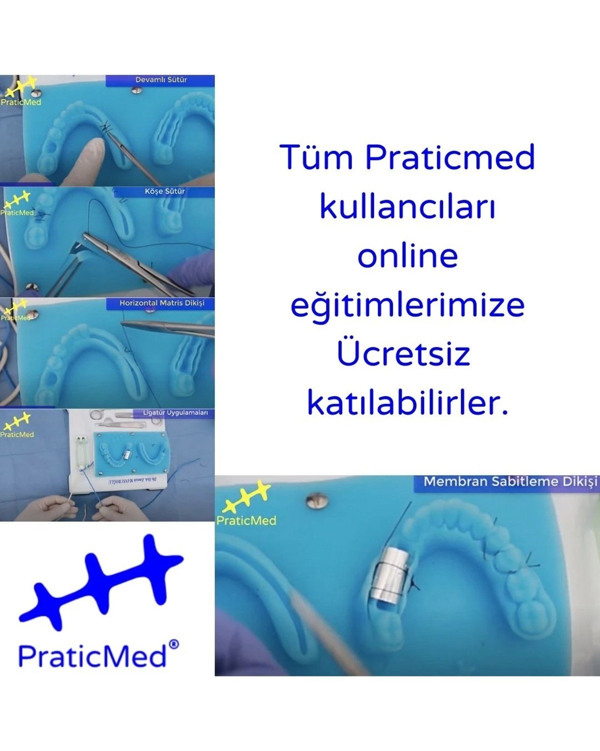 Sütür, Flep Kapama Eğitim Seti (Masa Tipi) - Diş Hekimliği (White) - PraticMed