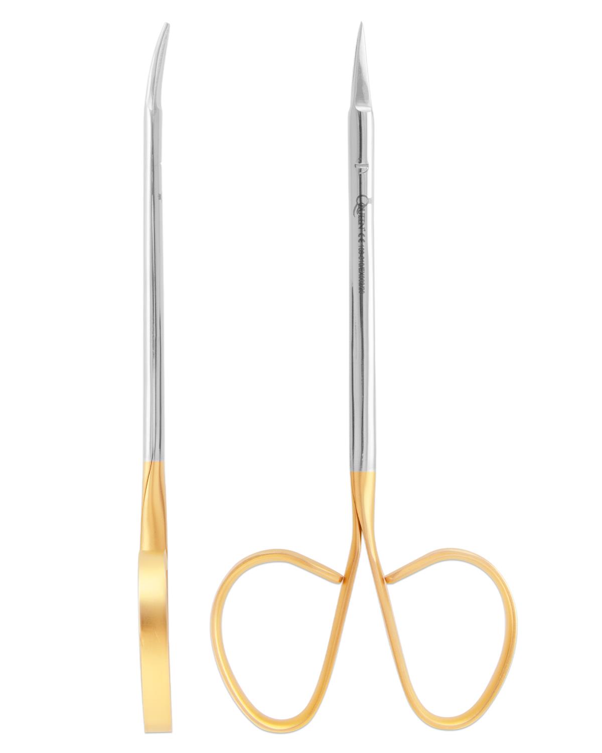 TC,Tungsten Carbide Eğri Cerrahi Makas Micro Iris 13cm