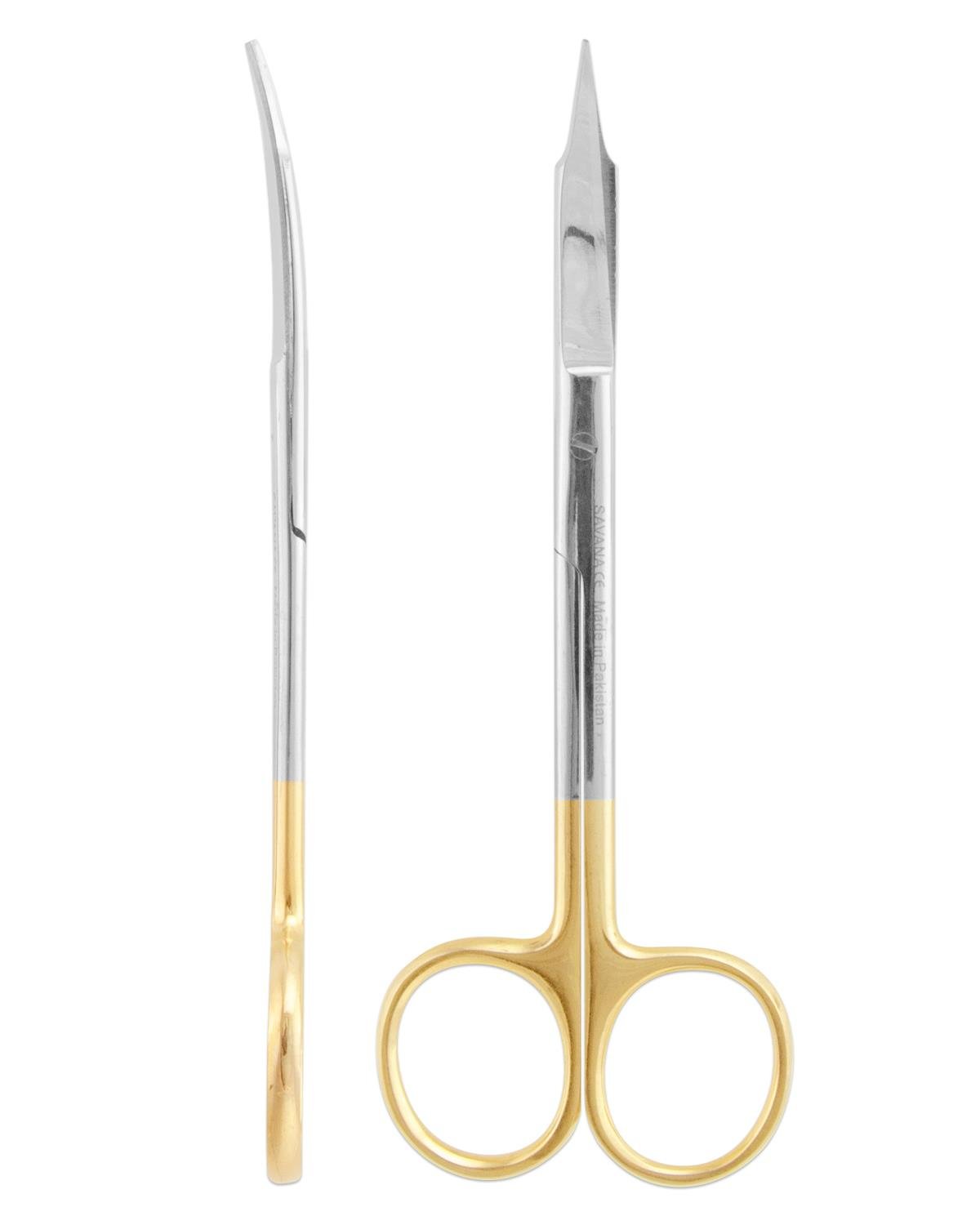 TC,Tungsten Carbide Eğri Cerrahi Makas Goldmann-Fox 13cm