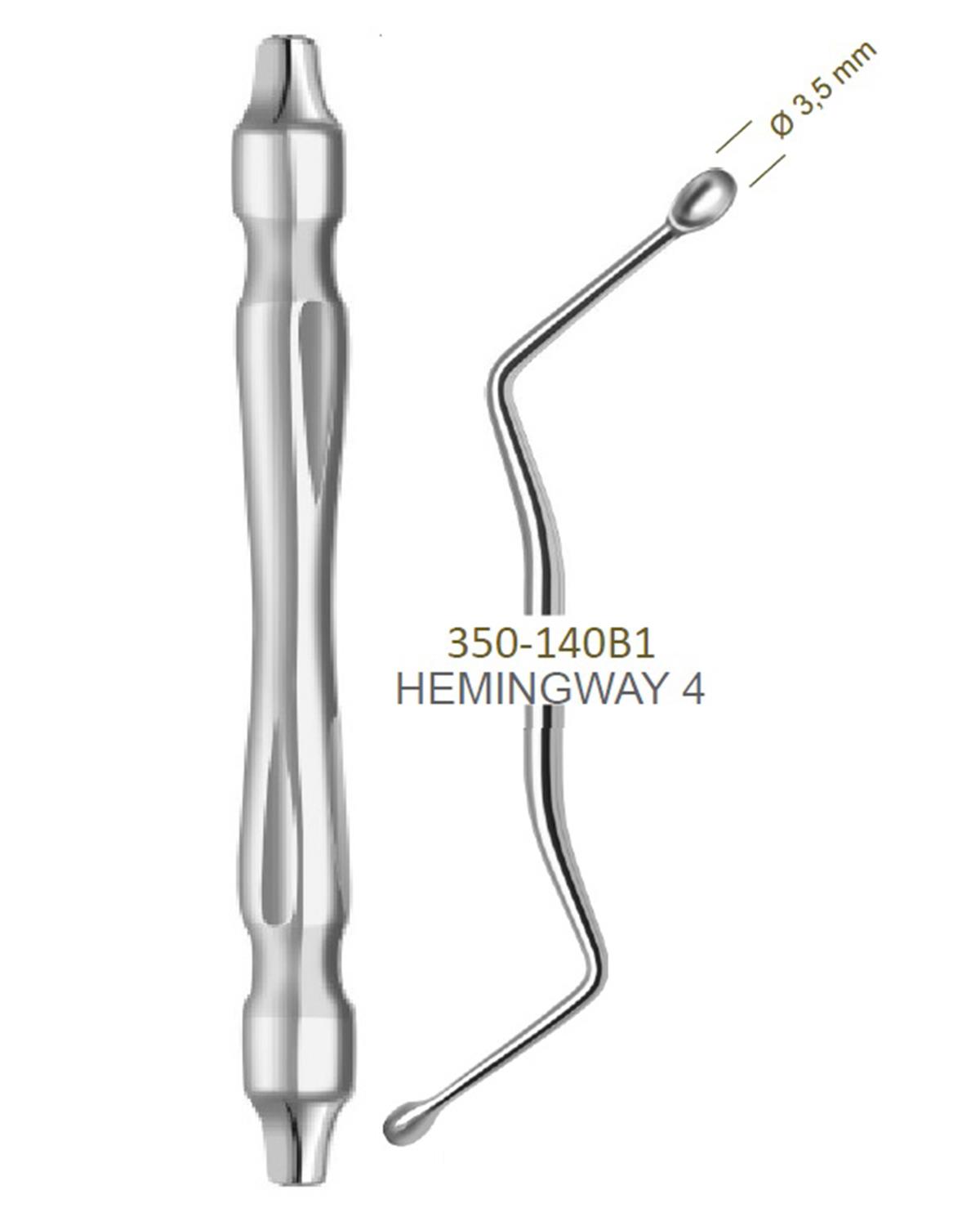 Z Açılı, Kaşık Cerrahi Küret HEMINGWAY 4 3.5mm 19cm