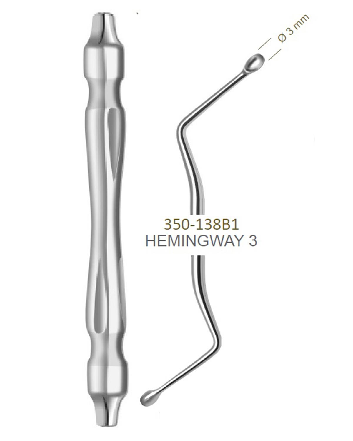 Z Açılı, Kaşık Cerrahi Küret HEMINGWAY 3 3mm 19cm