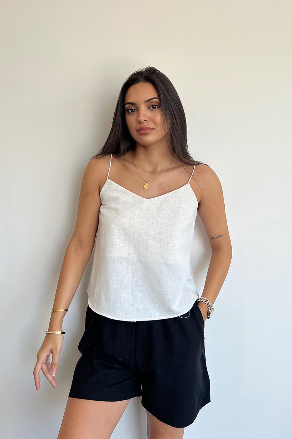 HANGING RAW LINEN BLOUSE