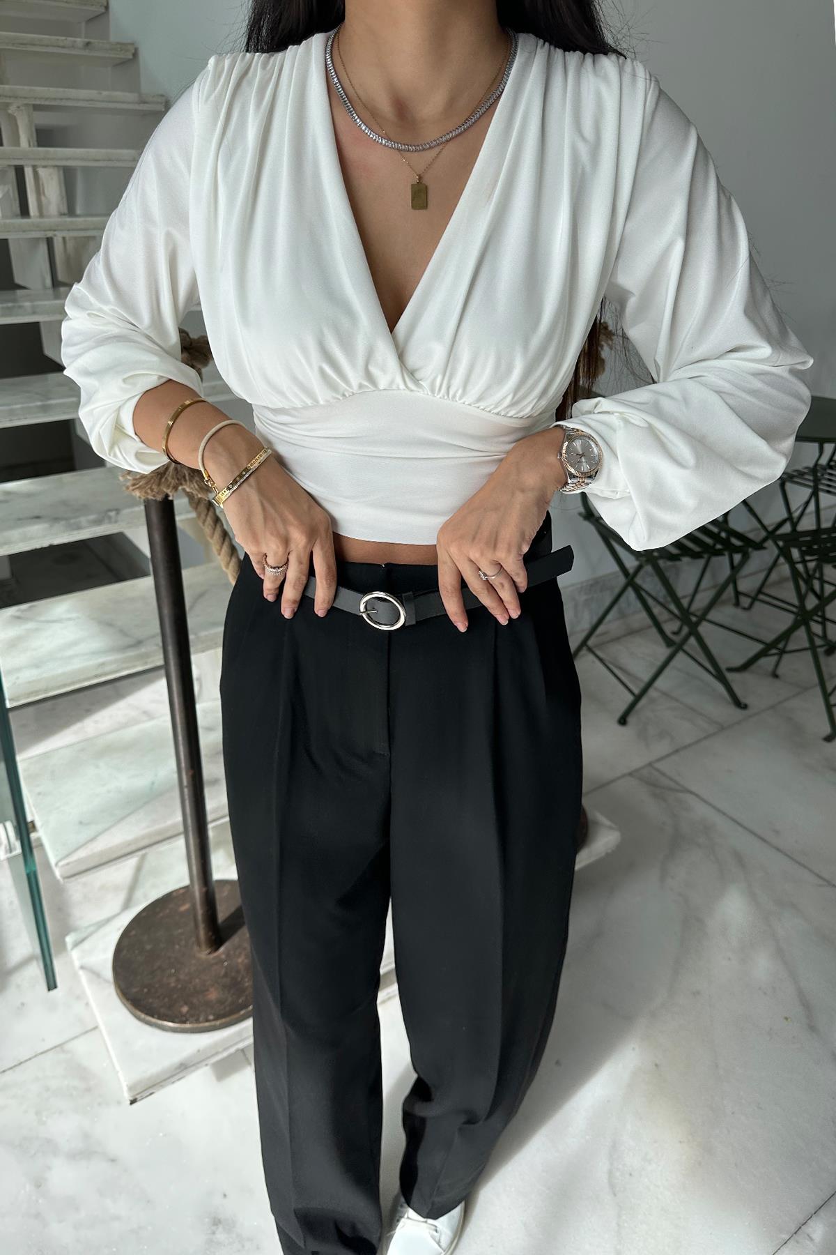 SHIPPED CROP BLOUSE FROM SHOULDER