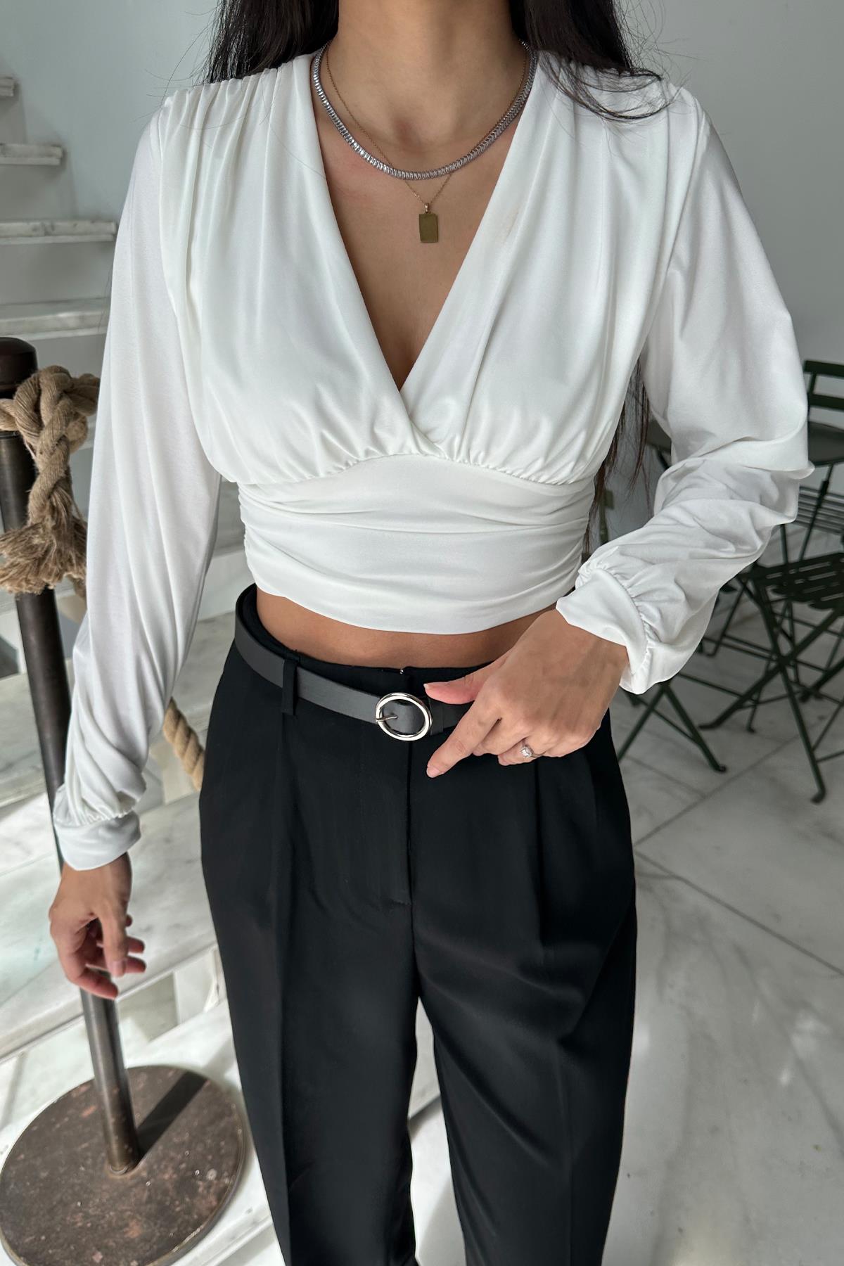 SHIPPED CROP BLOUSE FROM SHOULDER