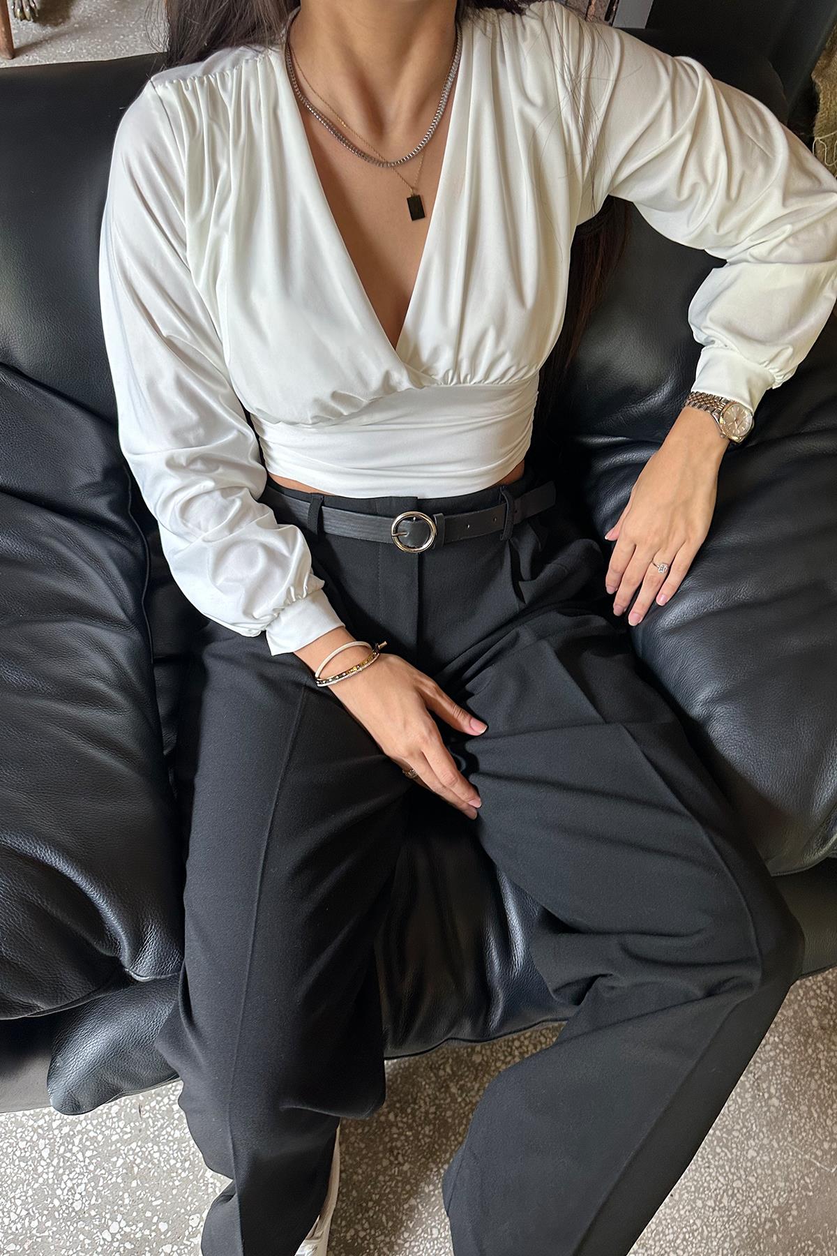 SHIPPED CROP BLOUSE FROM SHOULDER