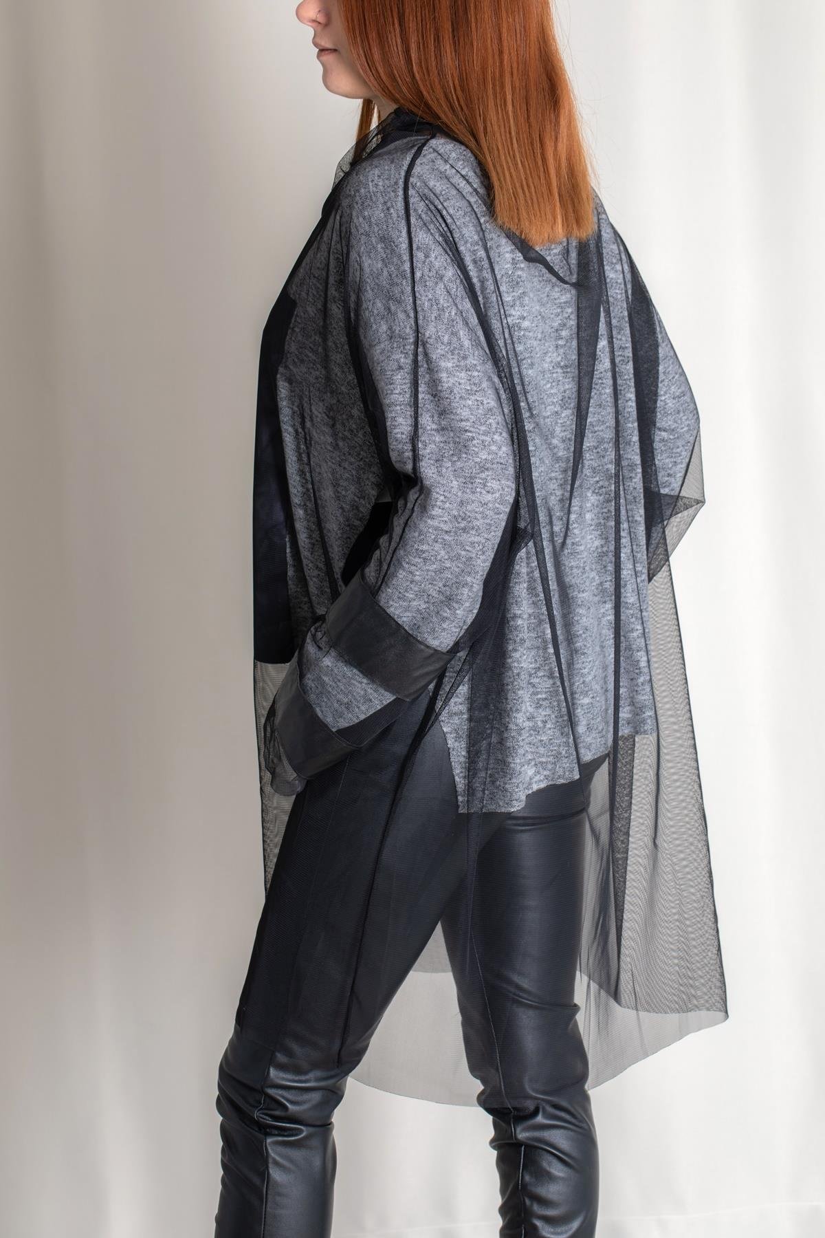 TÜLLÜ TASARIM TUNİK SİYAH