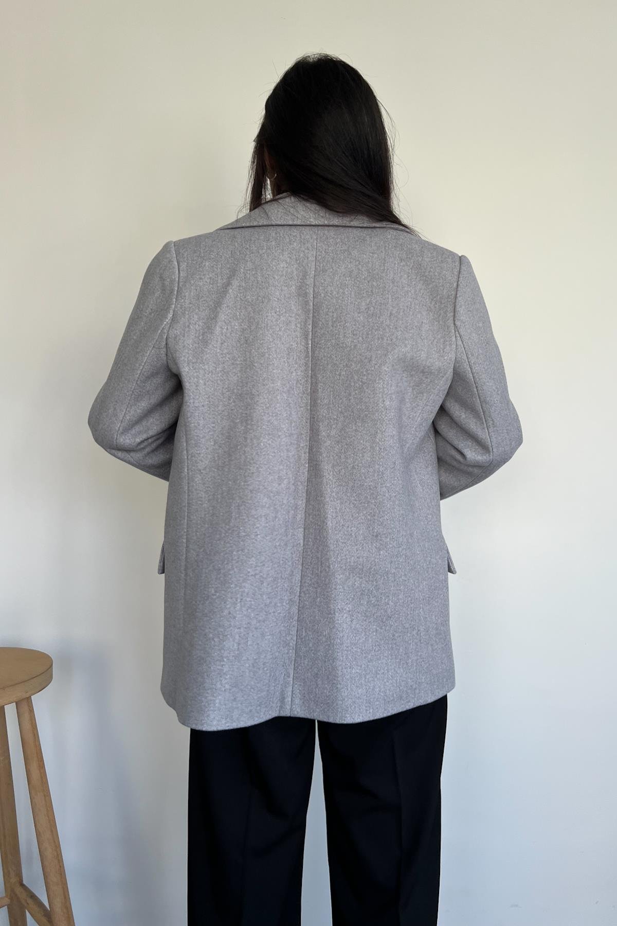 BLAZER KESİM KAŞE CEKET GRİ