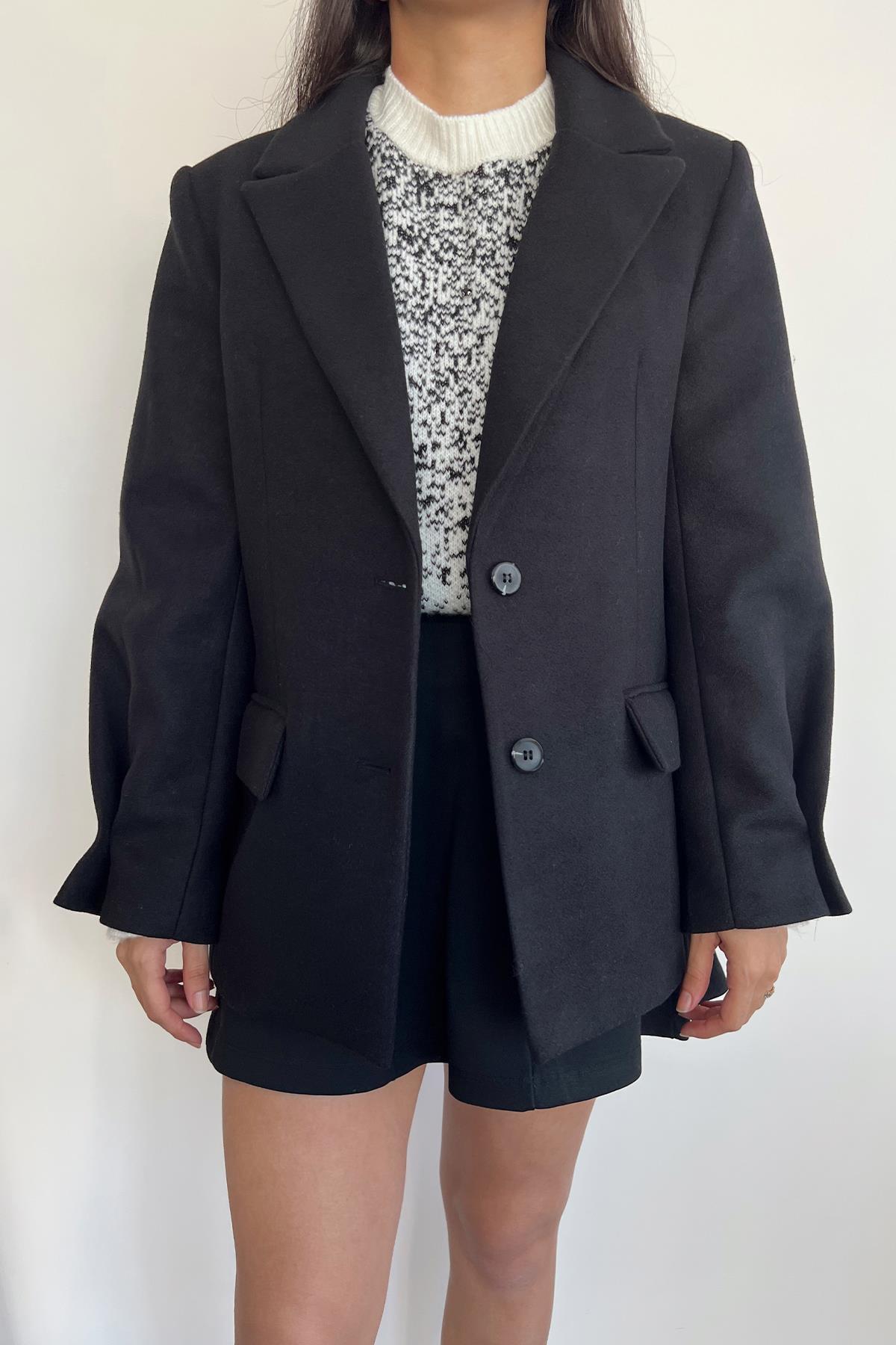 BLAZER KESİM KAŞE CEKET SİYAH