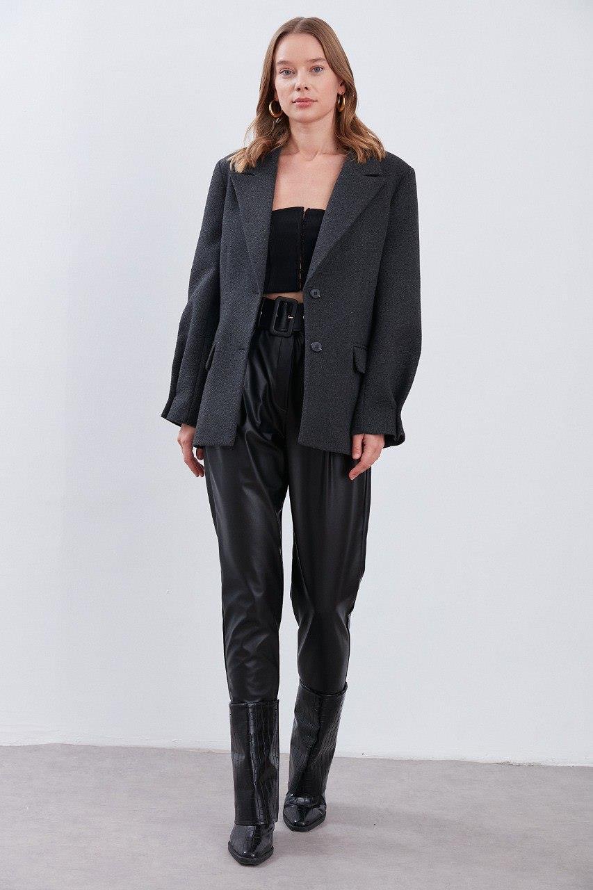 BLAZER KESİM KAŞE CEKET SİYAH