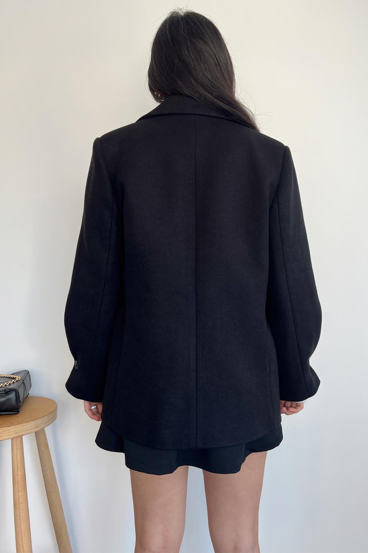 BLAZER KESİM KAŞE CEKET SİYAH