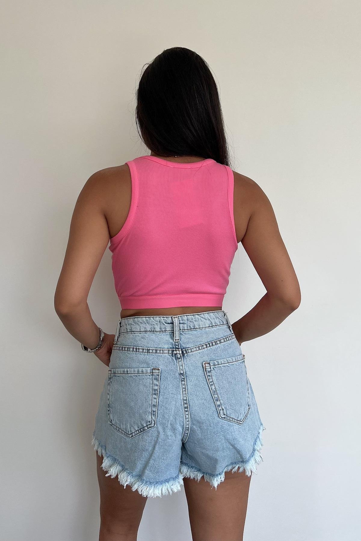 FITILLI HALTER YAKA CROP BLUZ