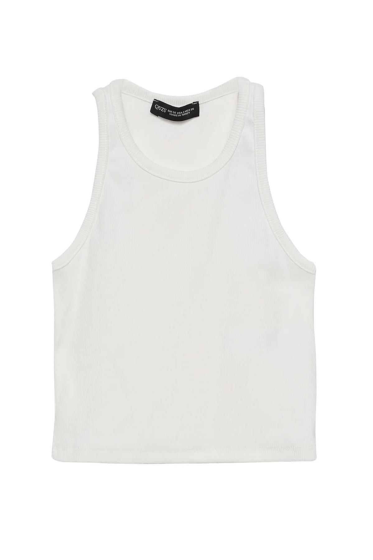 HALTER YAKA CROP BLUZ