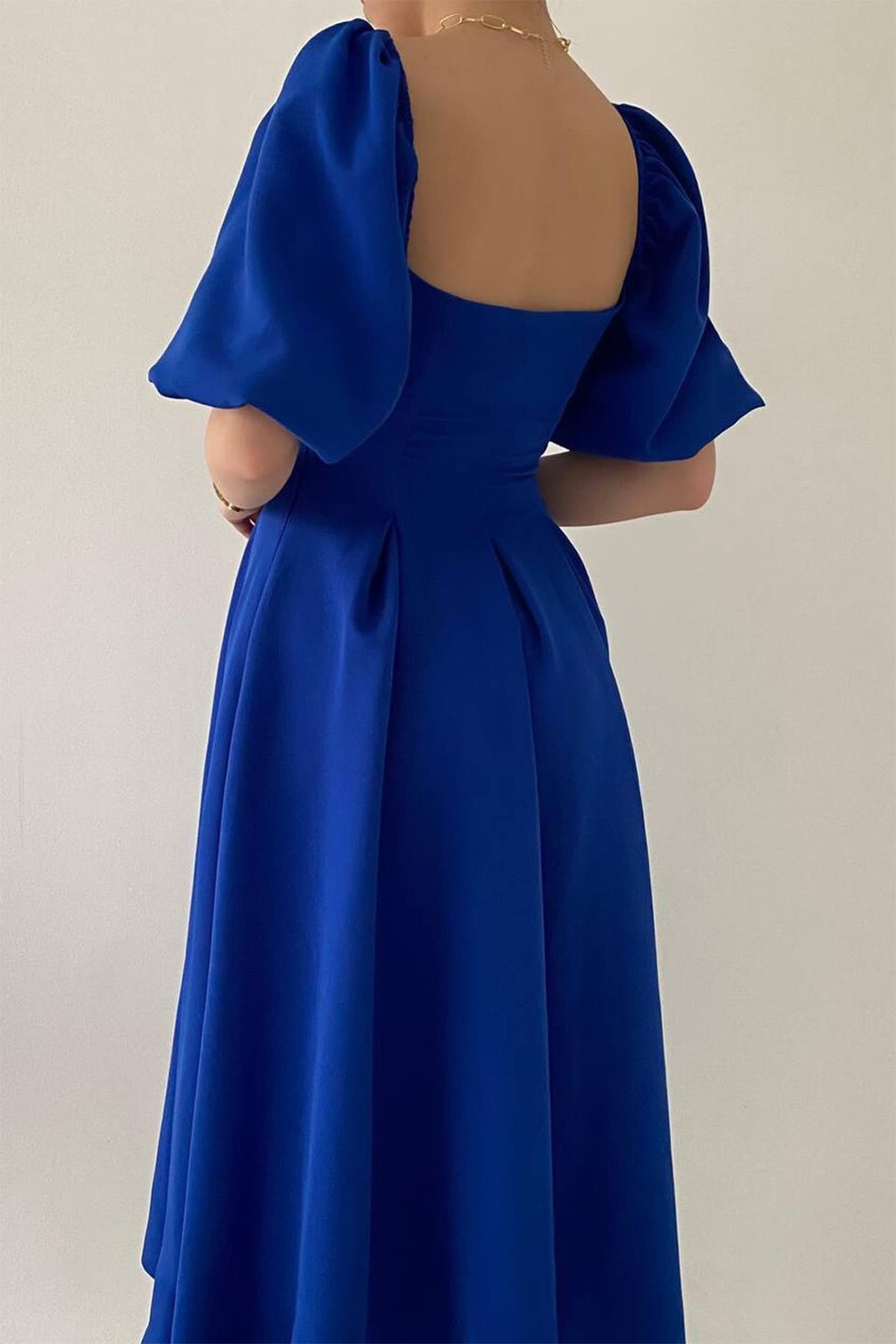 MATMAZEL UZUN BOY ELBİSE SAKS