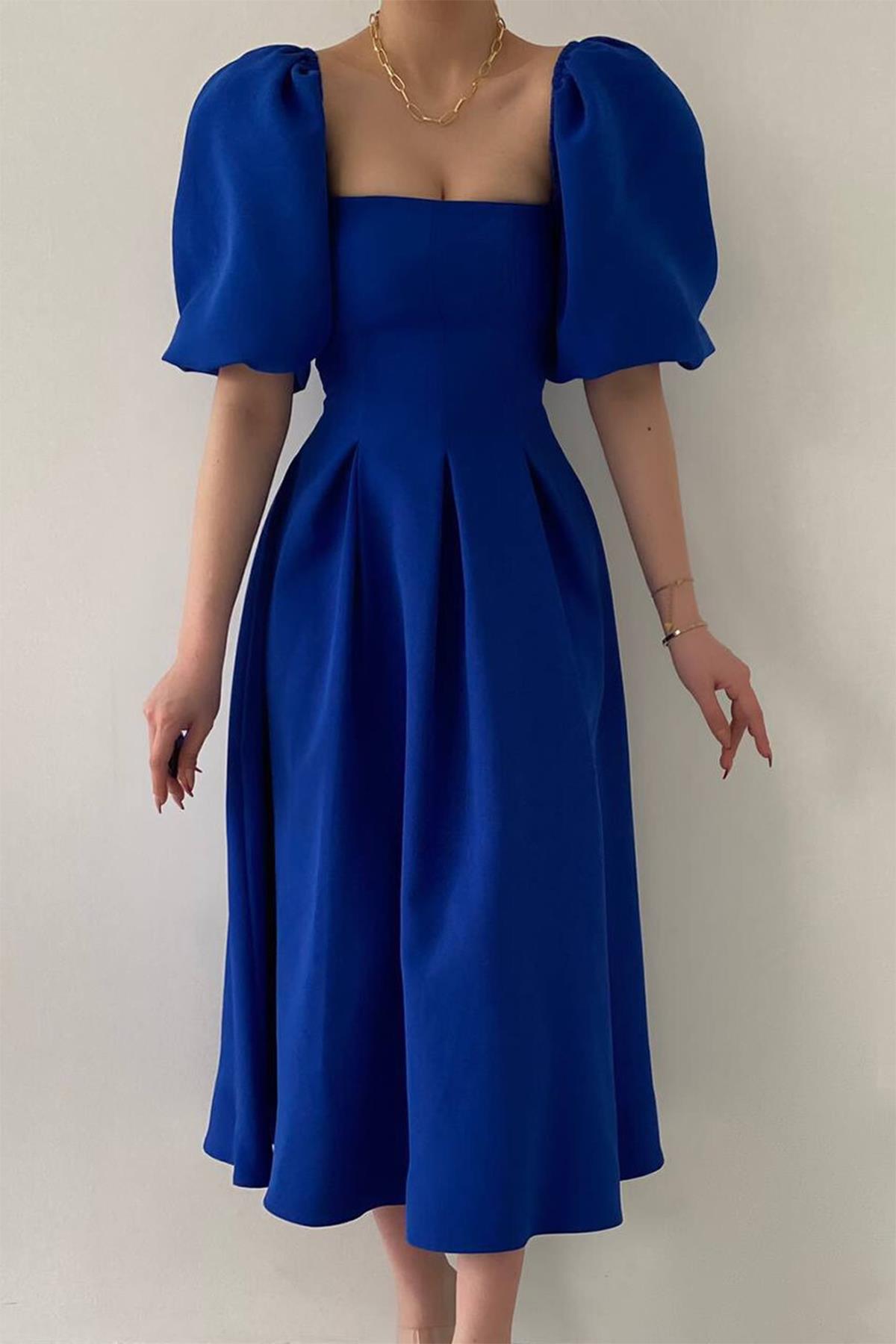 MATMAZEL UZUN BOY ELBİSE SAKS