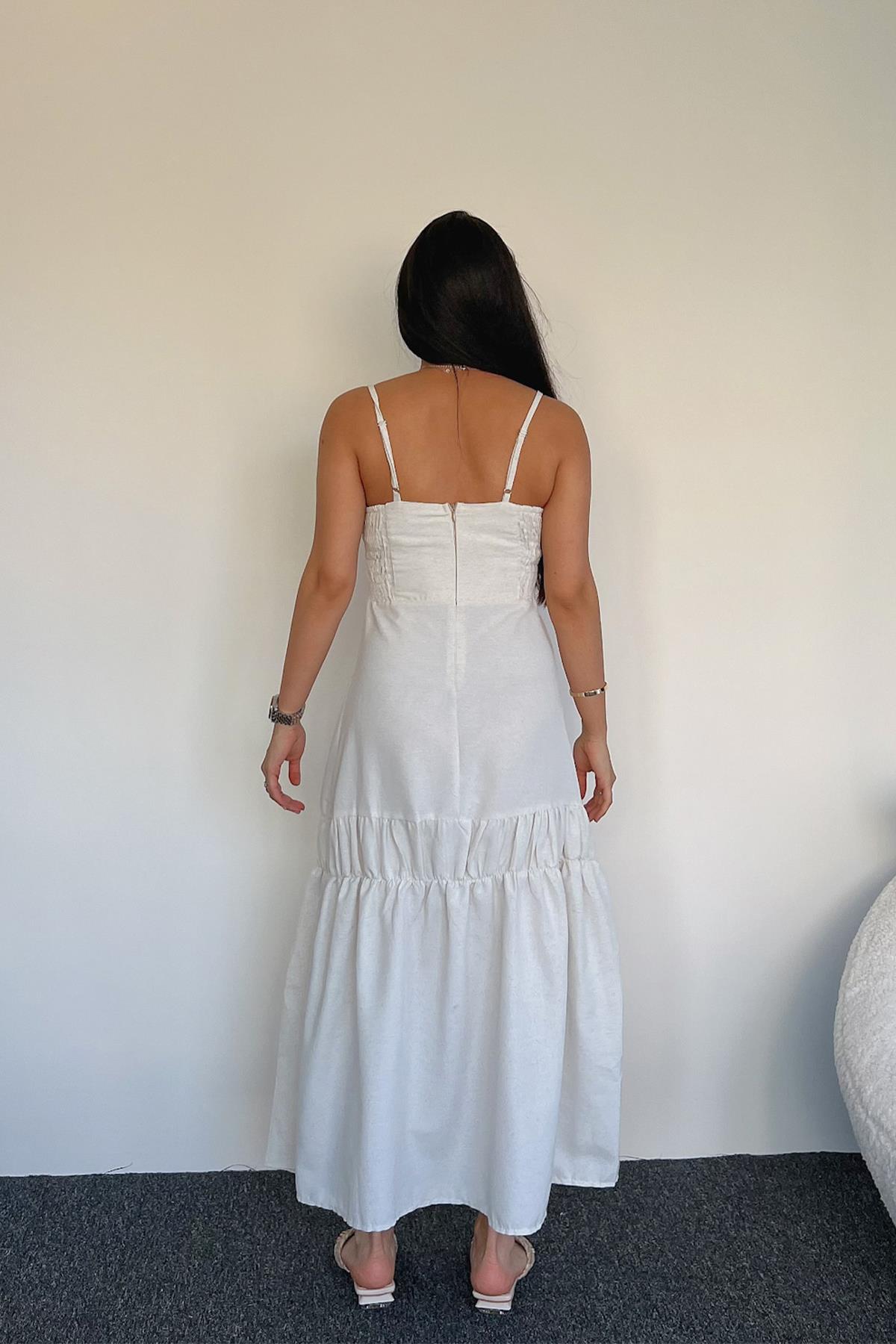 ПОДВЕСНОЕ ЛЬНЯНОЕ ПЛАТЬЕ С РУБАШКОЙ ПЕРЕДОМ