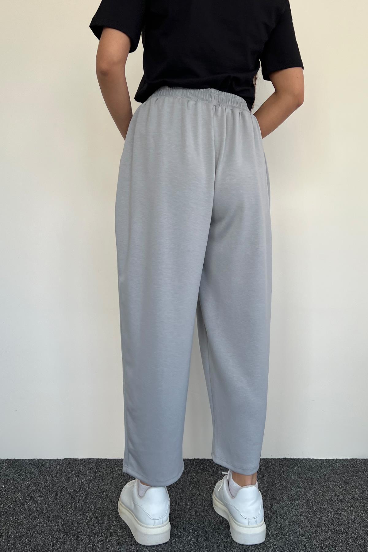 COMFY HAVUÇ KESİM BELİ LASTİKLİ EŞOFMAN ALTI GRİ