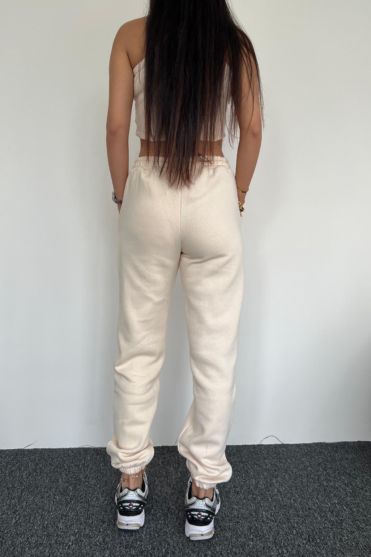 FLEECE TRACKPANTS WITH ELASTIC CLOTH