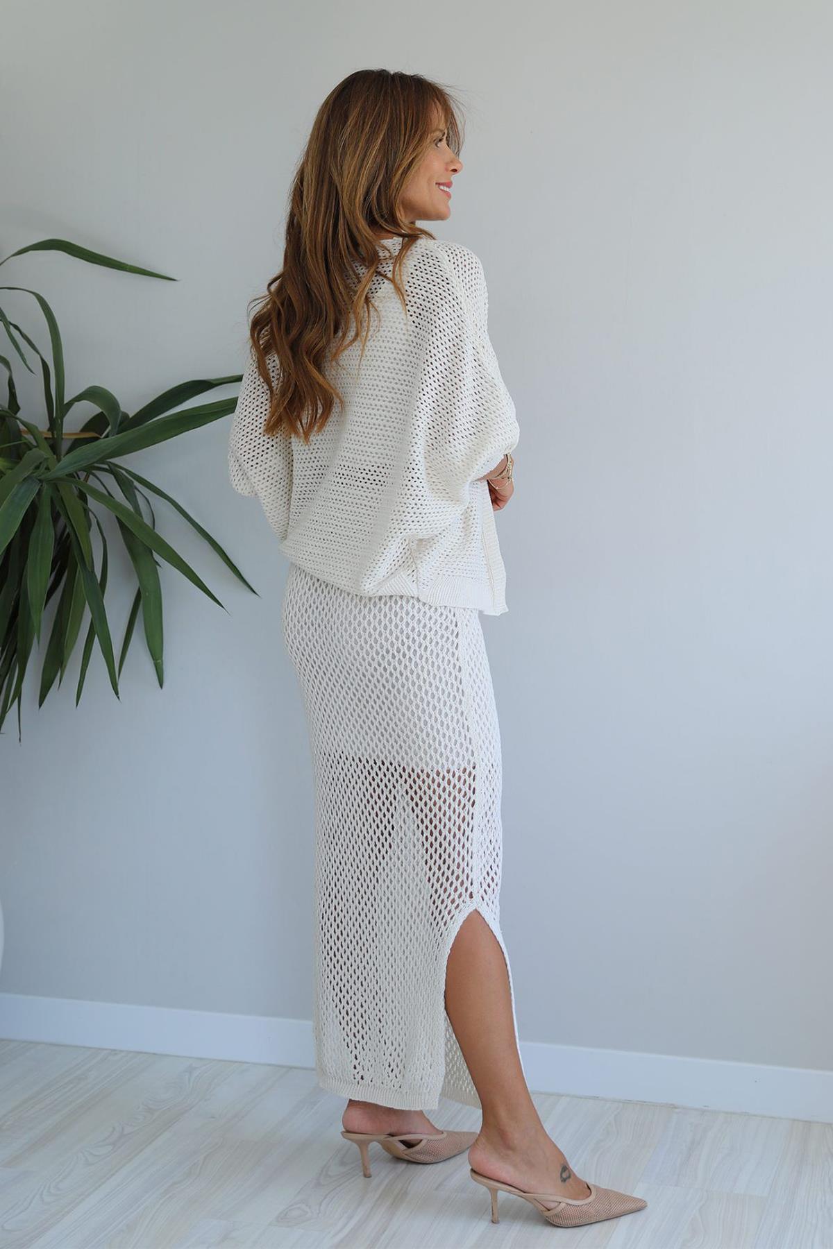 PRINTED MAXI LINED SKIRT