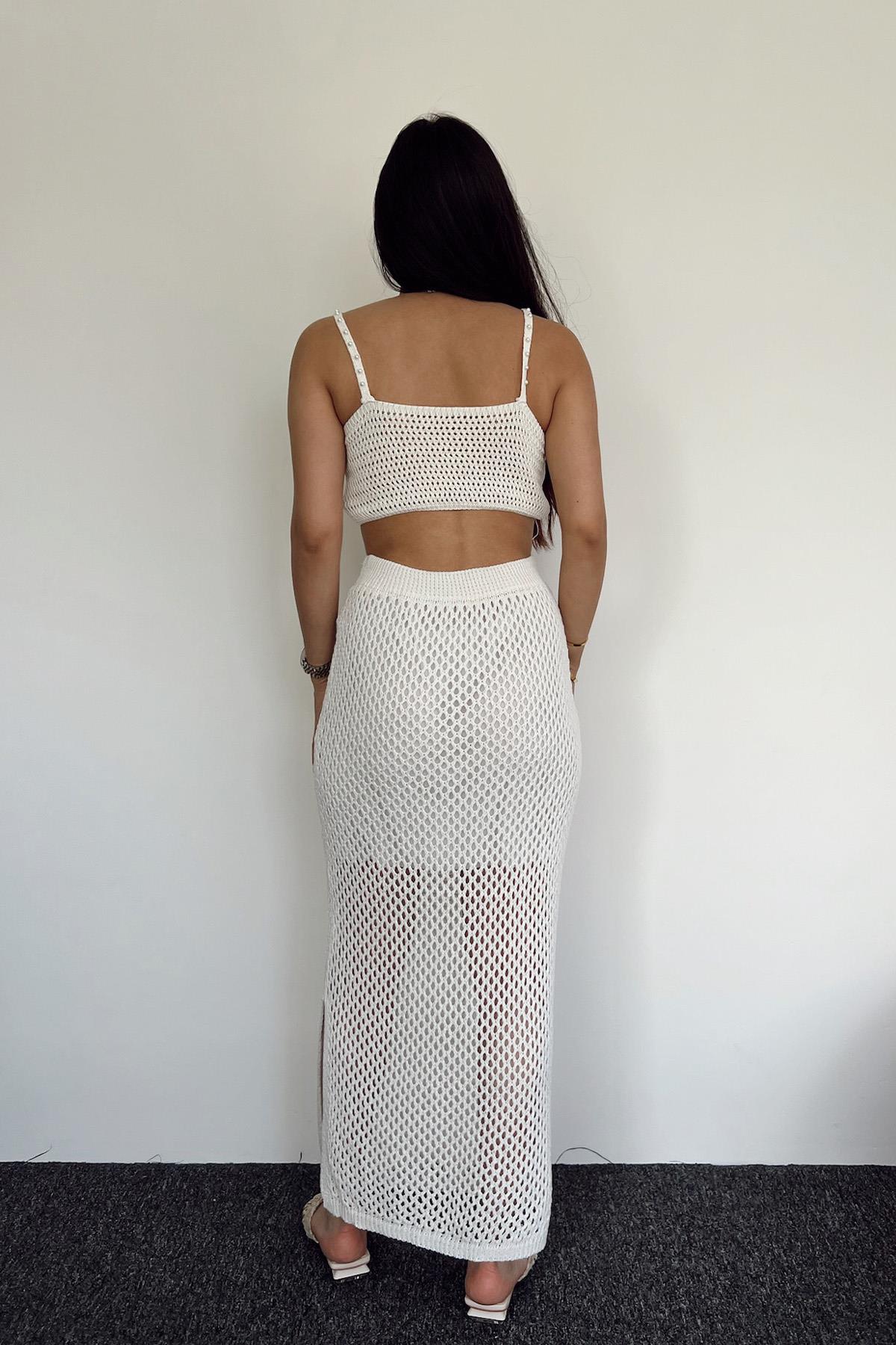 PRINTED MAXI LINED SKIRT