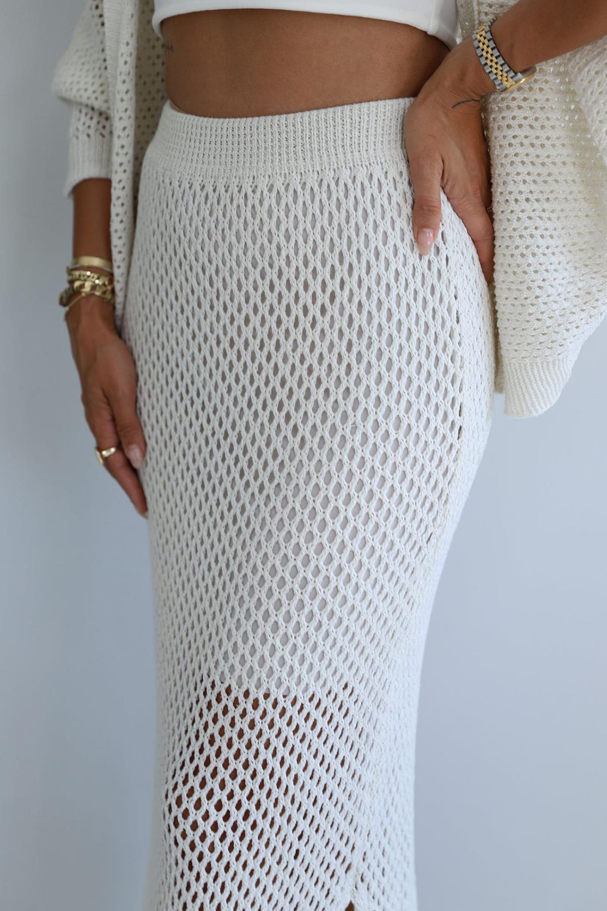 PRINTED MAXI LINED SKIRT