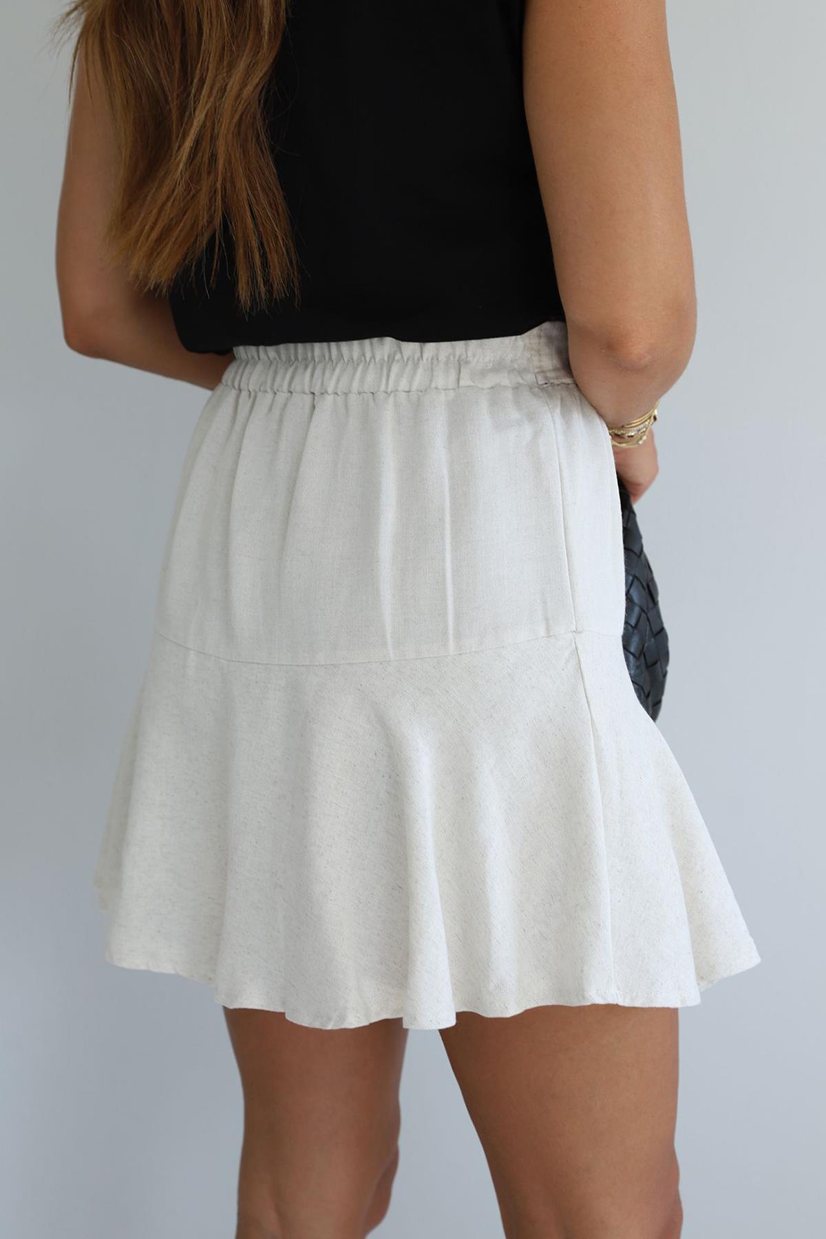 Льняная юбка-шорты