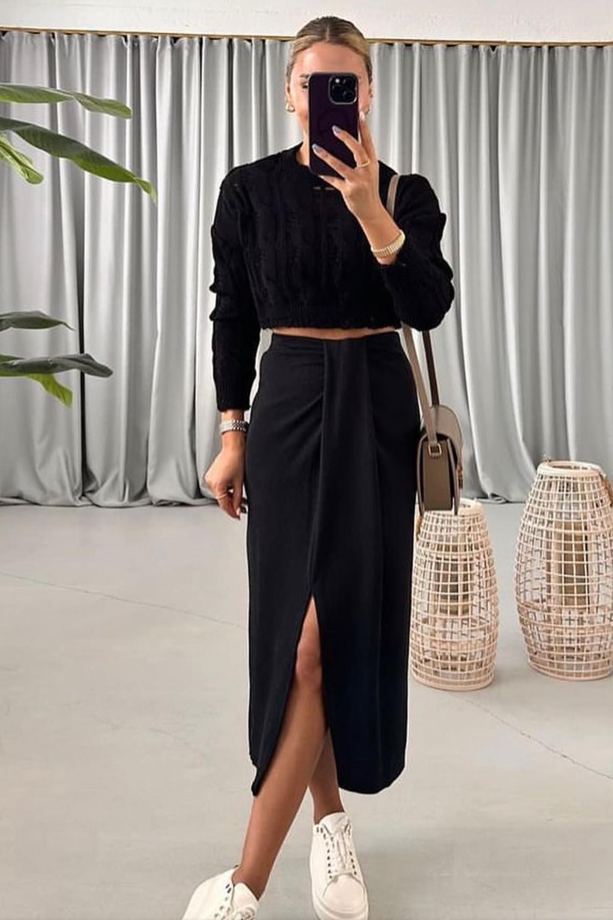 ЮБКА С РАЗДЕЛОМ ПЕРЕД, РАЗМЕР МИДИ