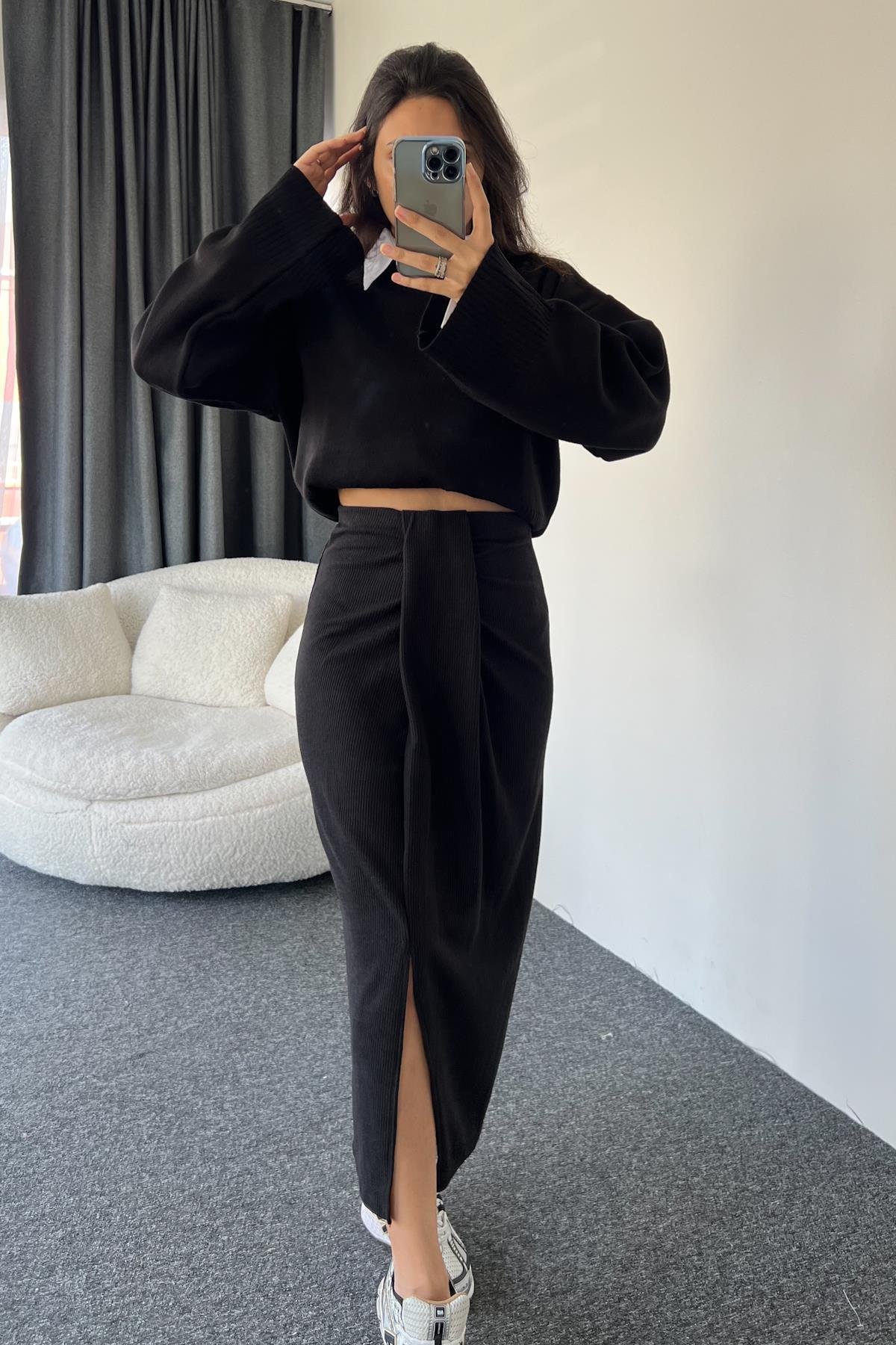 ЮБКА С РАЗДЕЛОМ ПЕРЕД, РАЗМЕР МИДИ