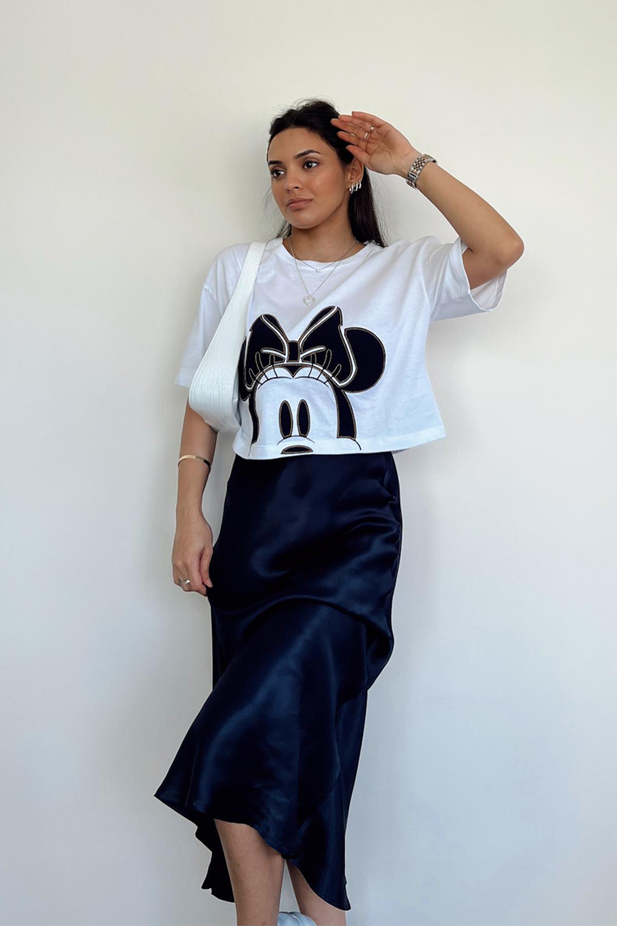 SATIN MIDI SKIRT ( VEREV )