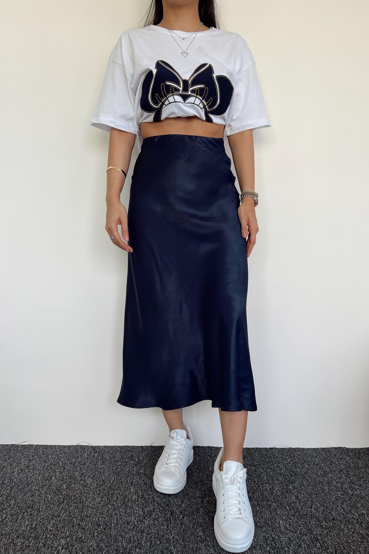 SATIN MIDI SKIRT ( VEREV )