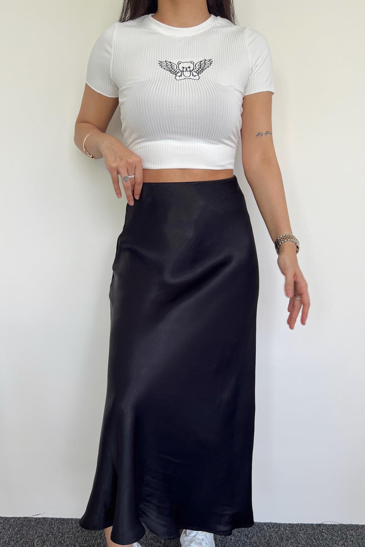 SATIN MIDI SKIRT ( VEREV )